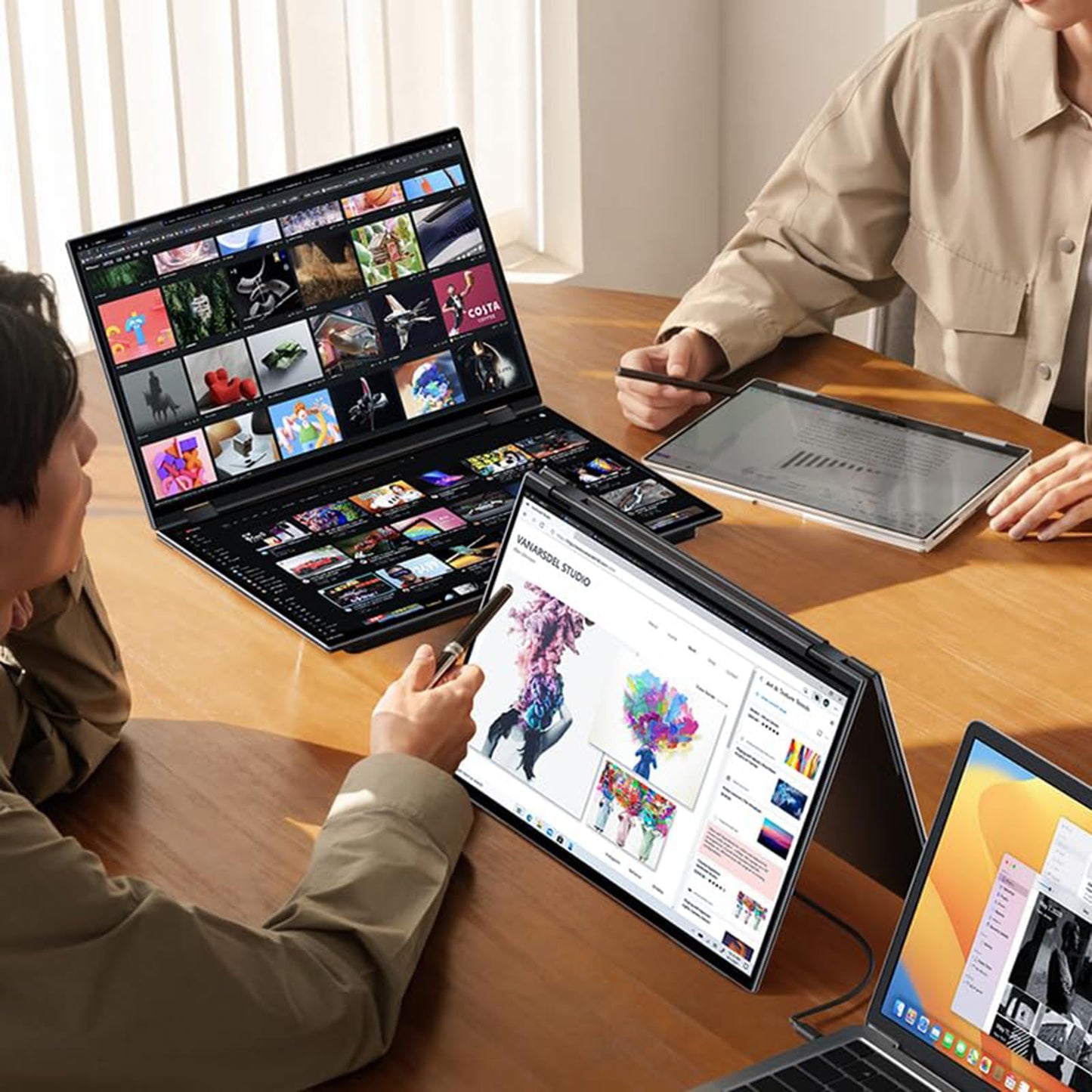 EHOMEWEI X1 Foldable Dual Screen Portable Monitor 16"×2 FHD 1920×1200 Laptop Screen Extender USB-C HDMI Plug & Play for MacBook Windows iPhone Switch PS5