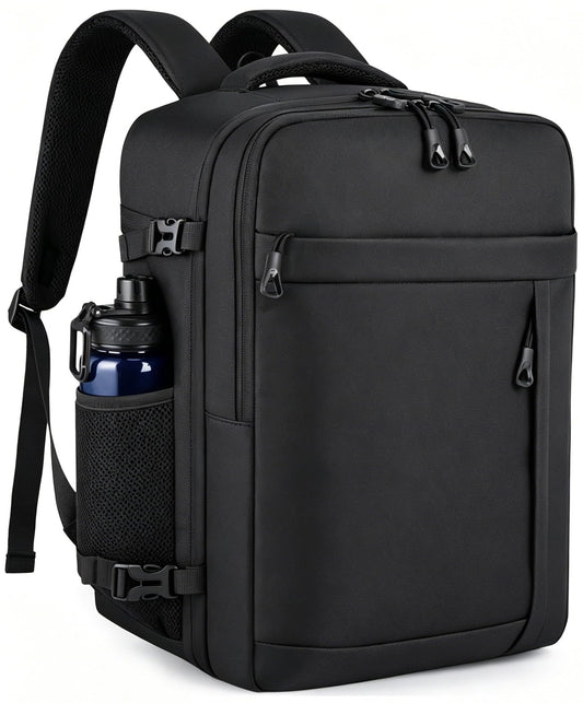 HILOMON Black Travel Backpack for Men Women, TSA Approved Personal Item Size 18x14x8 Under Seat Backpack for Airplanes 15.6inch Laptop 30L Luggage Carry On Bag
