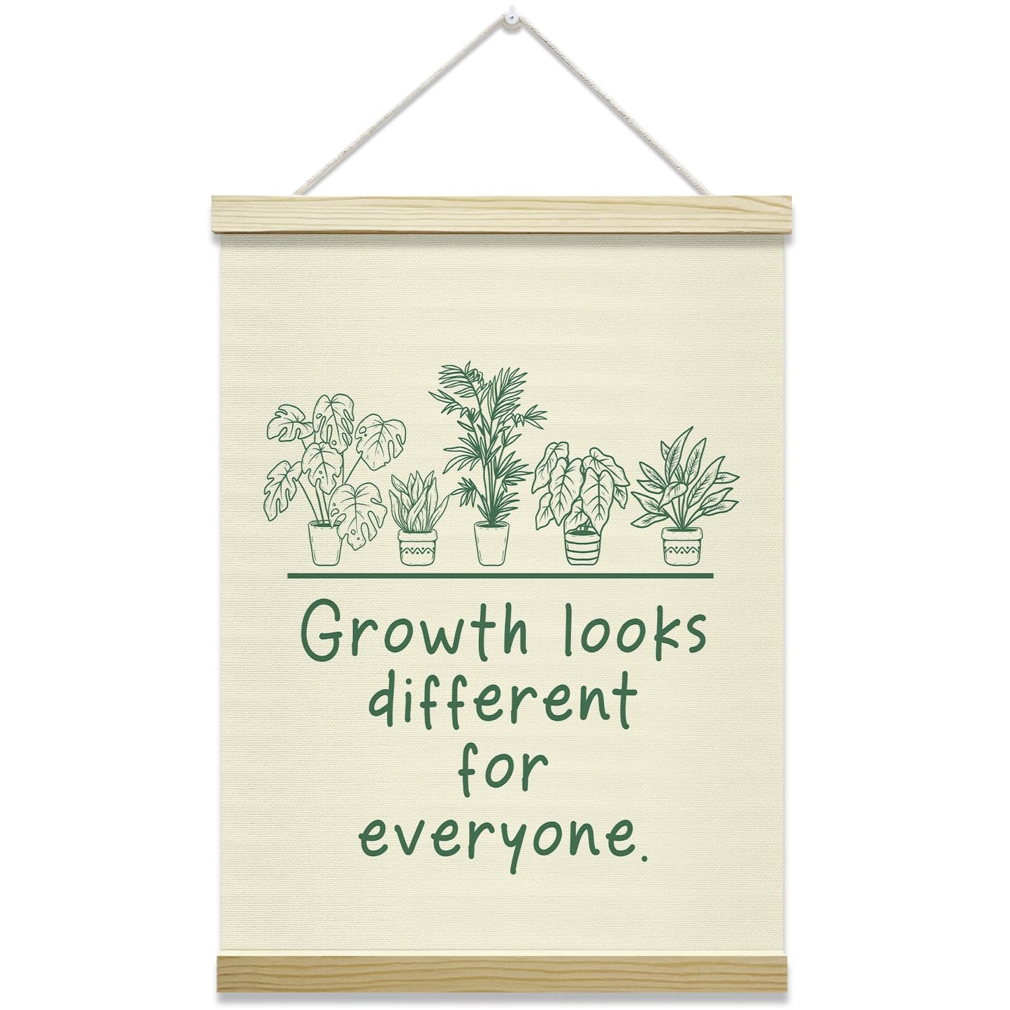 Mental Health Poster Hanger Frame-Growth Looks Different for Everyone, Affirmations Posters Canvas Wall Art for Therapy Counseling Office Classroom Decor, 12x16 Inches -021