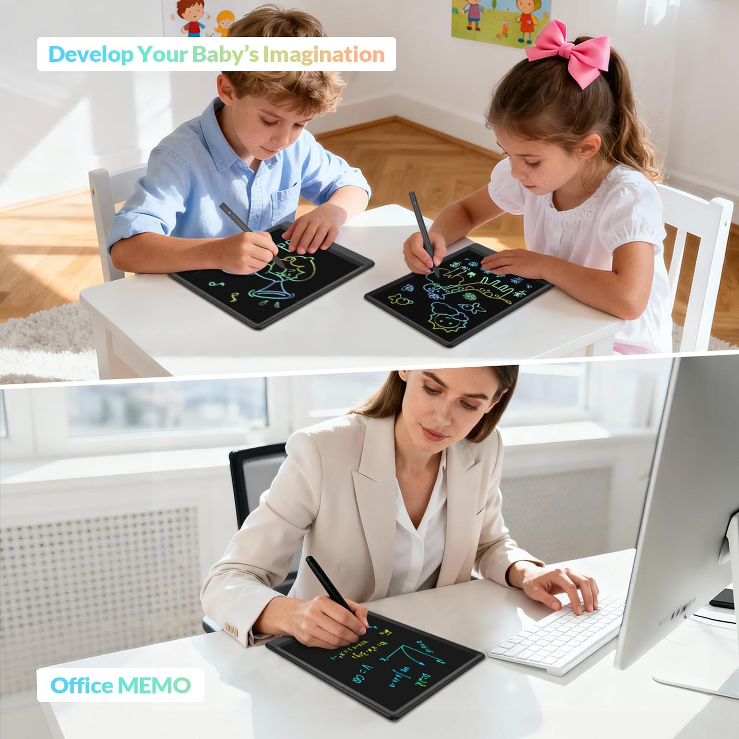 Mafiti LCD Writing Tablet 8.5 Inch Electronic Writing Drawing Pads Portable Doodle Board Gifts for Kids Travel Toys for Toddler Birthday Christmas Gift for Boys Girls Age 3 4 5 6 7 8 Cyan
