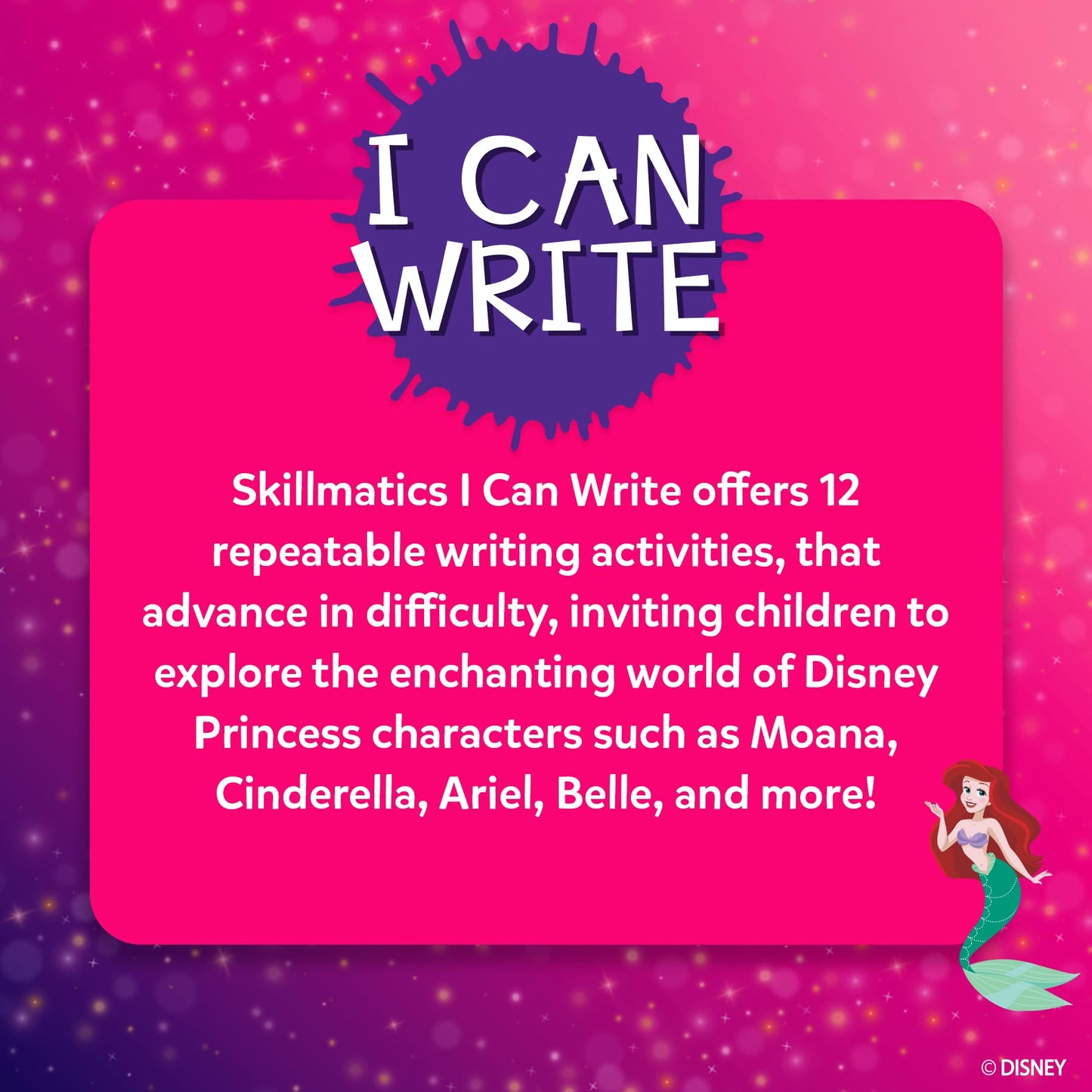 Skillmatics I Can Write Disney Princess - Reusable Preschool Learning Activities, Educational Toys & Games, Handwriting Aid, Back to School, Screen-Free Fun, Gift for Students, Kids, Toddlers Ages 3-6