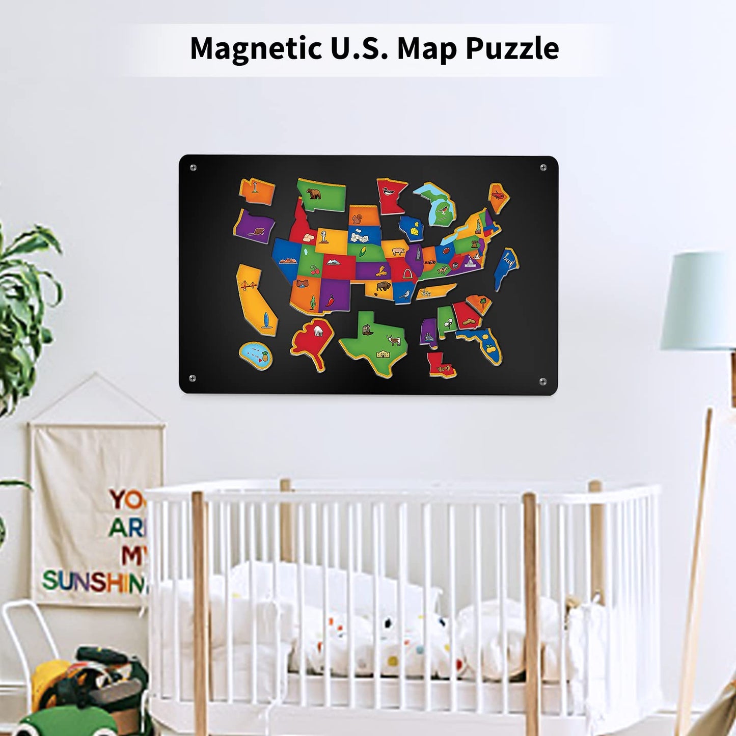 17.7" x 11.8" 2 Pack Black Metal Magnetic Board - Magnet Bulletin Board to Display Magnetic Letters Numbers Animal, Poetry, Spice Jars, Notes, Photos, Suitable for Wall, Refrigerator, Cubicle