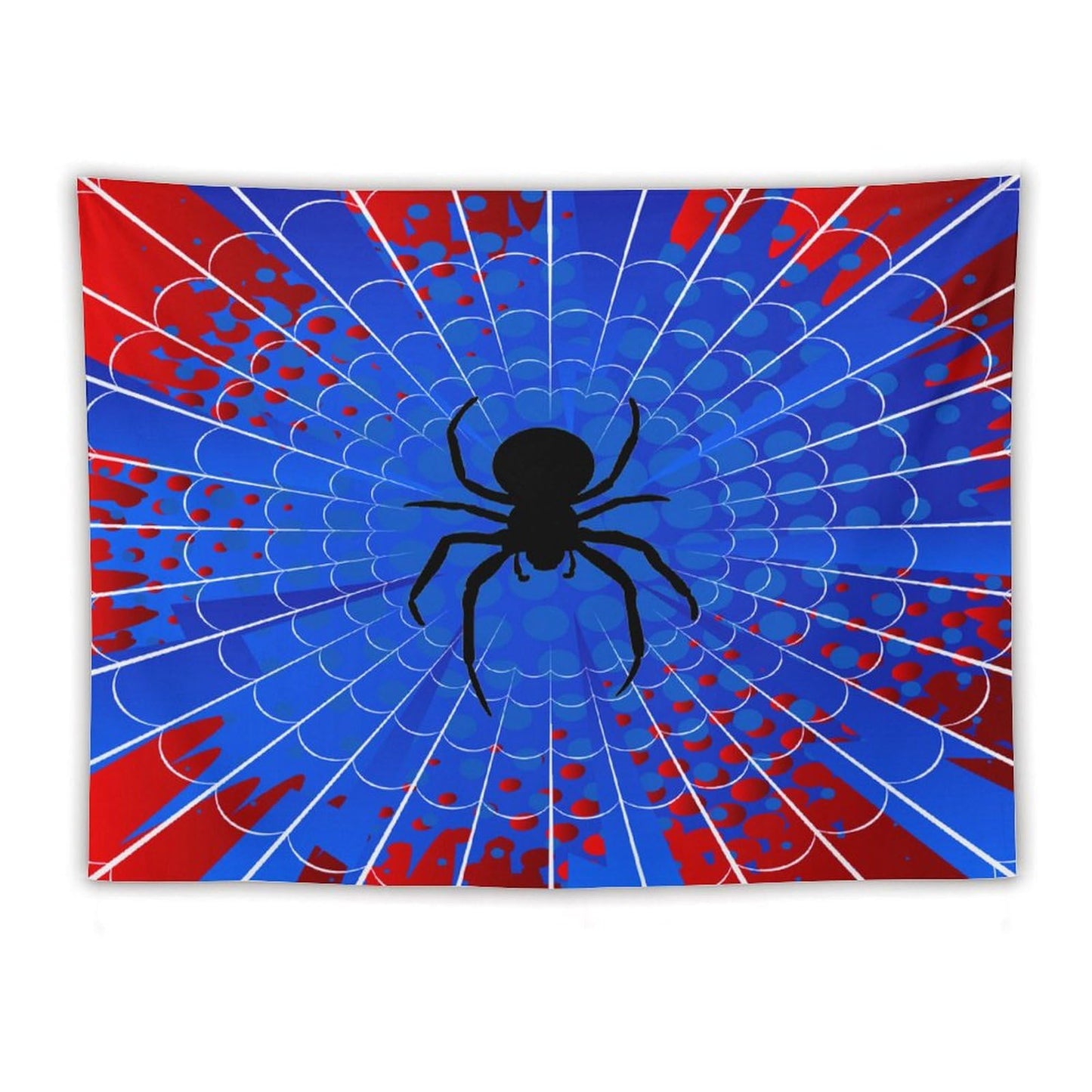 Spider Web Tapestry,Blue and Red Design Spider Web Tapestry for Boys Girls Teens,Modern Art Print Tapestry Wall Hanging Home Décor for Game Room Play Room Bedroom Living Room 80" x 60"