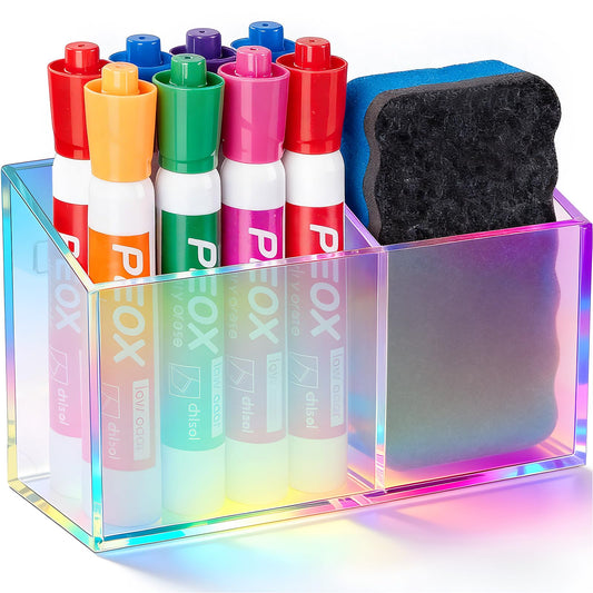 BEYGORM Magnetic Dry Erase Marker Holder for Whiteboard,Non-slip Acrylic Magnet Pen Holder for Fridge Refrigerator,Locker Organizer for Work,Locker Accessories,Pencil Cup for Desk(Colorful)