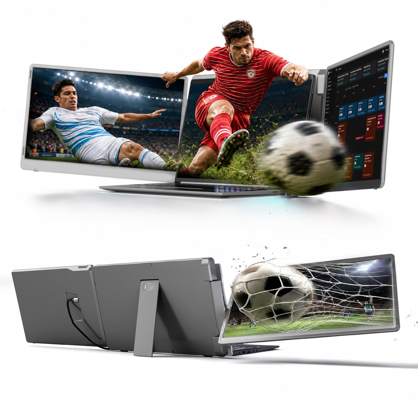 LXU 15.6" 1080P Triple Laptop Screen Extender Monitor Portable for 12~17.3"
