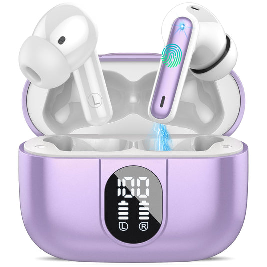 Csasan Ai Translation Earbuds Real Time, Translator Earbuds with 6 Translation Modes/164 Languages,No Subscription Required Translatior Headphones,48H Audifonos Traductores Inglés Español, Purple