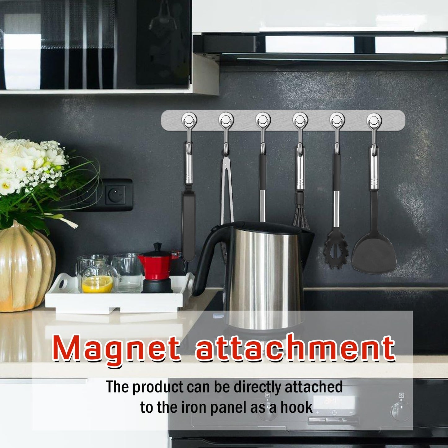 FINDMAG Magnetic Hooks, 30lbs+ Magnetic Hooks Cruise Ship Essentials 2026 Strong Magnet Hooks Heavy Duty, Magnets with Hooks for Fridge, Kitchen, Classroom, Garage, Grill (20 Pack, Silver)