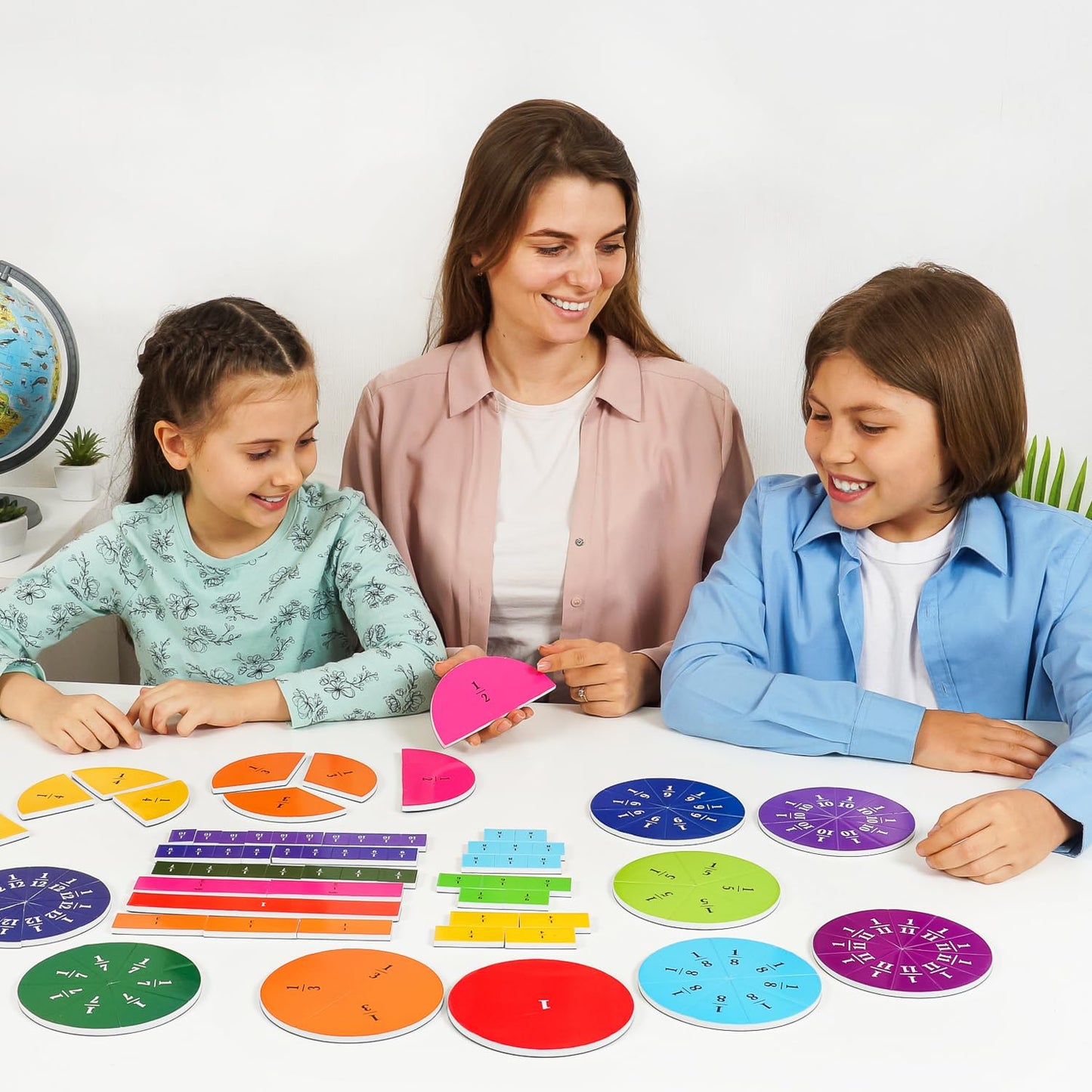 Simply Magic 166 PCS Magnetic Fraction Tiles and Circles & 112 PCS Yummy Magnetic Fractions