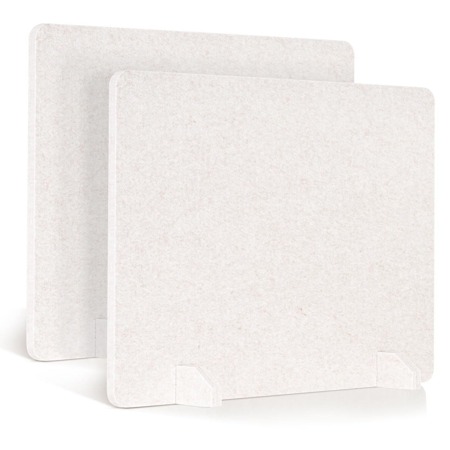 AMUSIGHT 2 Pack Acoustic Desk Dividers - 24" x 20" Freestanding Privacy Panels Set with Noise - Reducing Design Cubicle Sound Proof, Ideal for Office, Classroom, and Home (Light Beige)