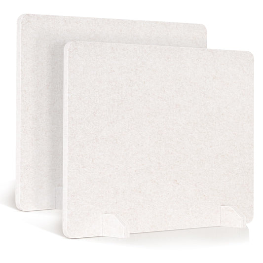 AMUSIGHT 2 Pack Acoustic Desk Dividers - 24" x 20" Freestanding Privacy Panels Set with Noise - Reducing Design Cubicle Sound Proof, Ideal for Office, Classroom, and Home (Light Beige)