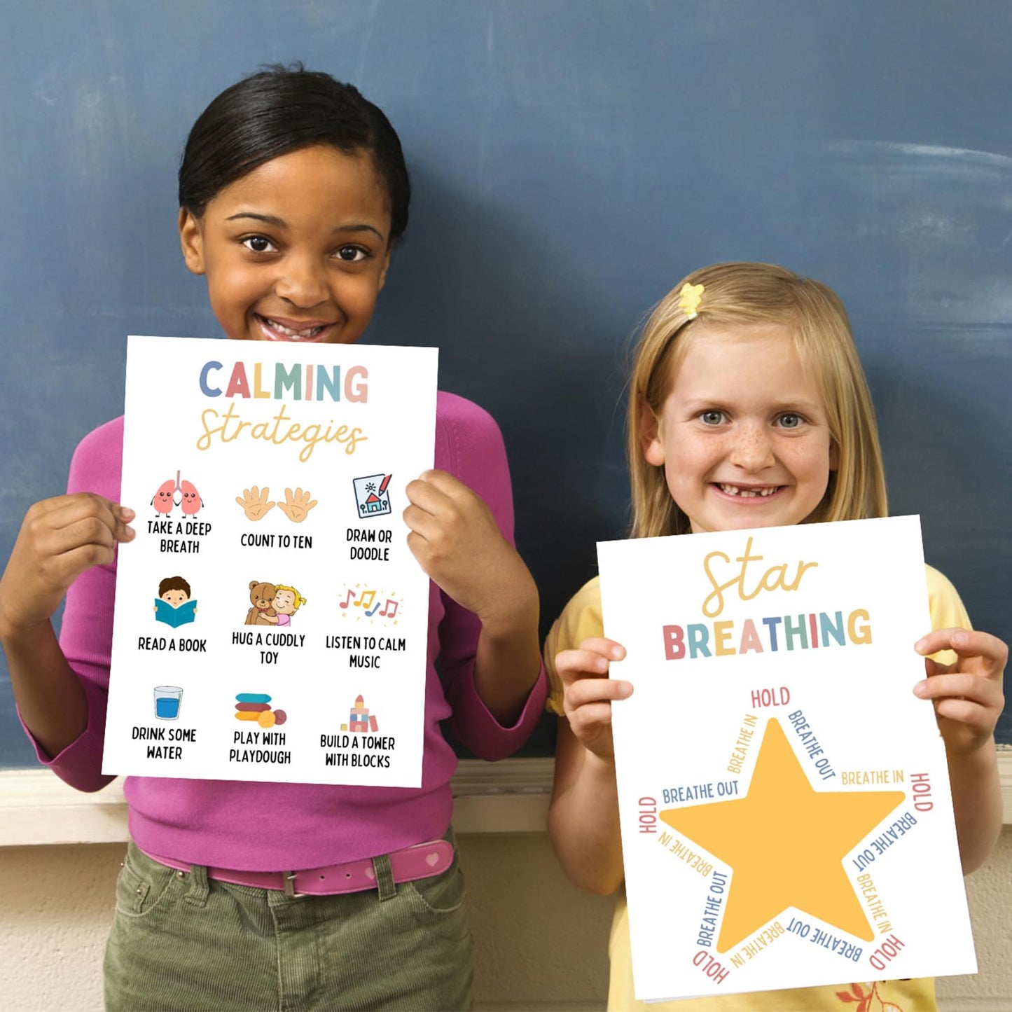 Calming Corner Classroom Posters, Mental Health Posters Therapy Office Decor ,Calm Down Corner Coping Skills Wall Art for Kids Toddler Classroom Preschool Homeschool Bulletin Boards Decoration (Calming Corner)
