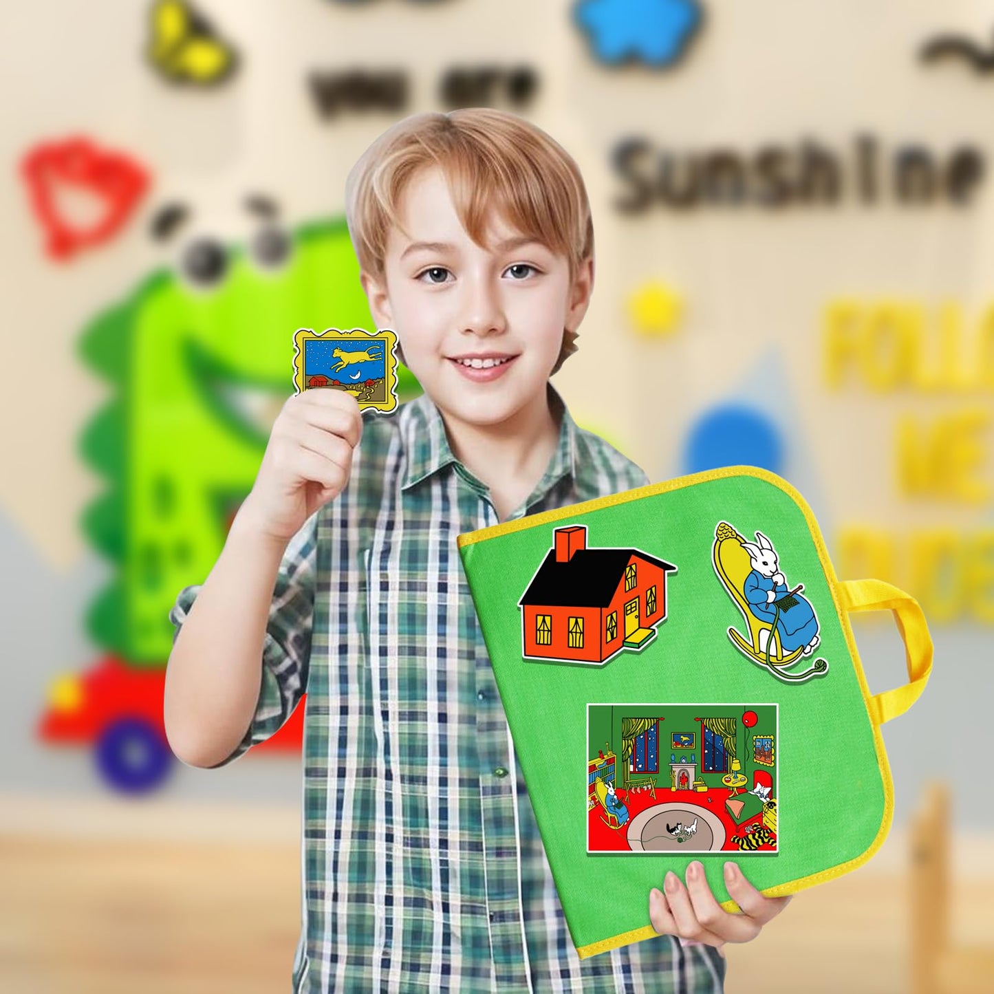 Thryvomniq Good Night Moon Selt Board Story Sets 17 Pcs Felt Pieces Toddler Interactive Games Preschool Storytelling Learning Activities Felt Toys