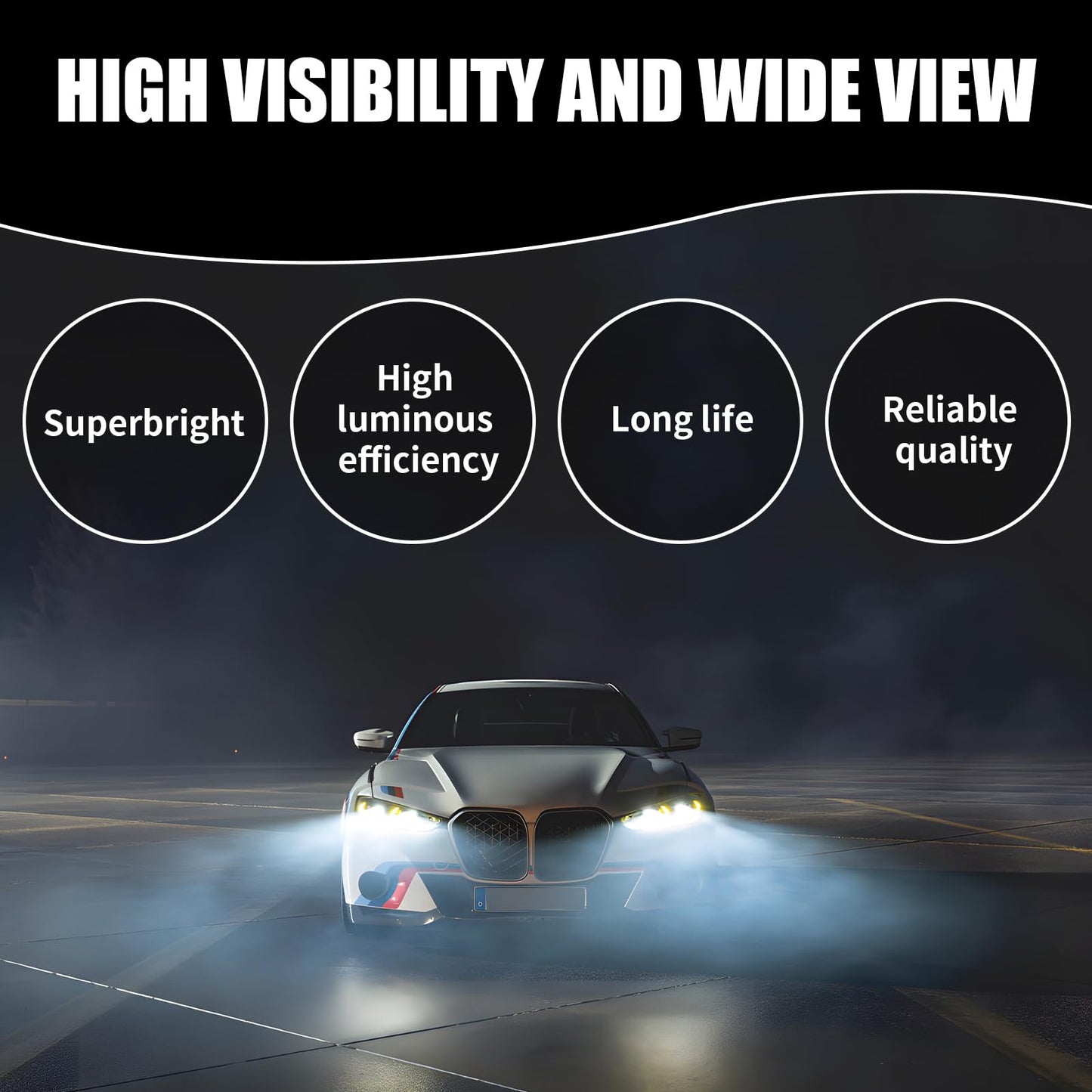 Flygun 9005 Car Halogen Bulbs, Ultra White Light, 12V 100W, 2 PCS, Glass, High Beam Low Beam, Universal Fit for Cars, Trucks, SUVs