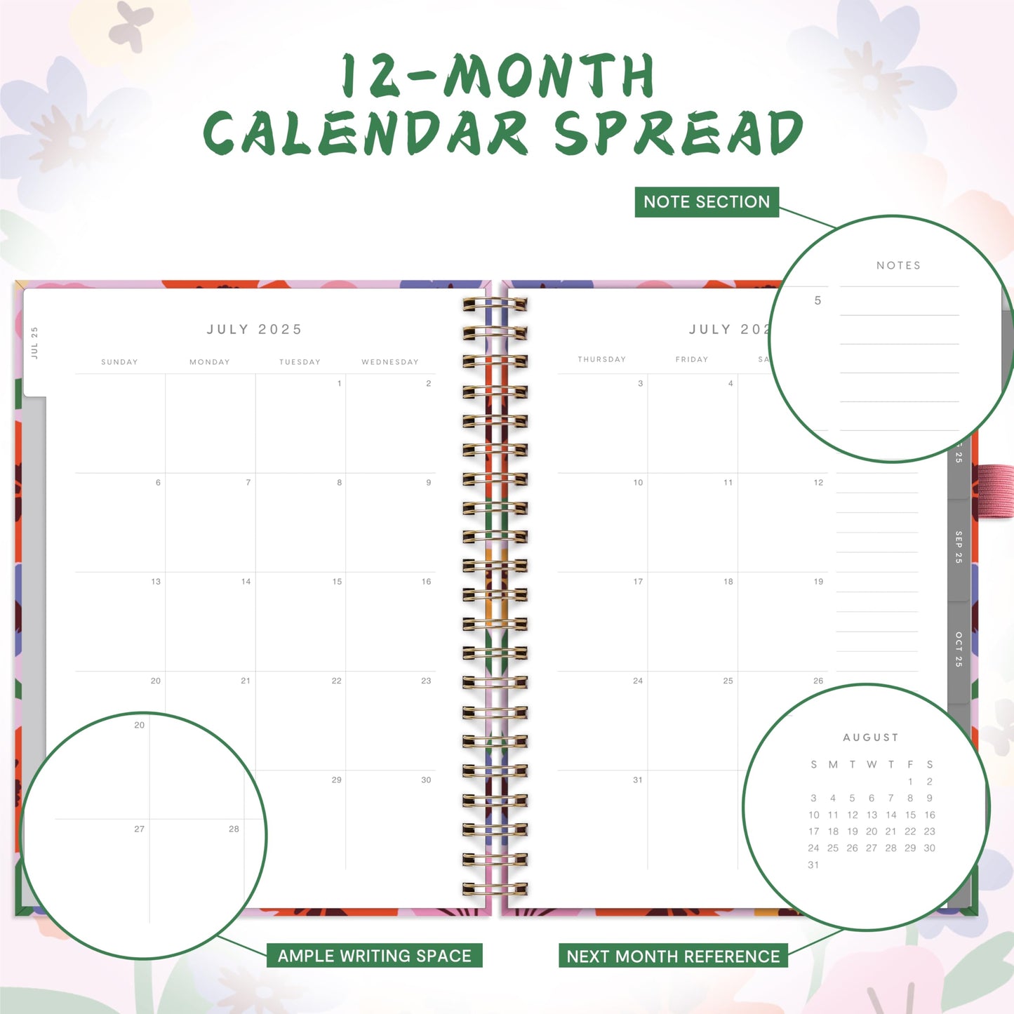 And Per Se Teacher Planner 2025-2026 Academic Year -Teacher Lesson Planner from July 2025 to June 2026, 8.5" x 11", Weekly & Monthly Planning for Teachers with Monthly Tabs, Stickers (Elegant Florals)