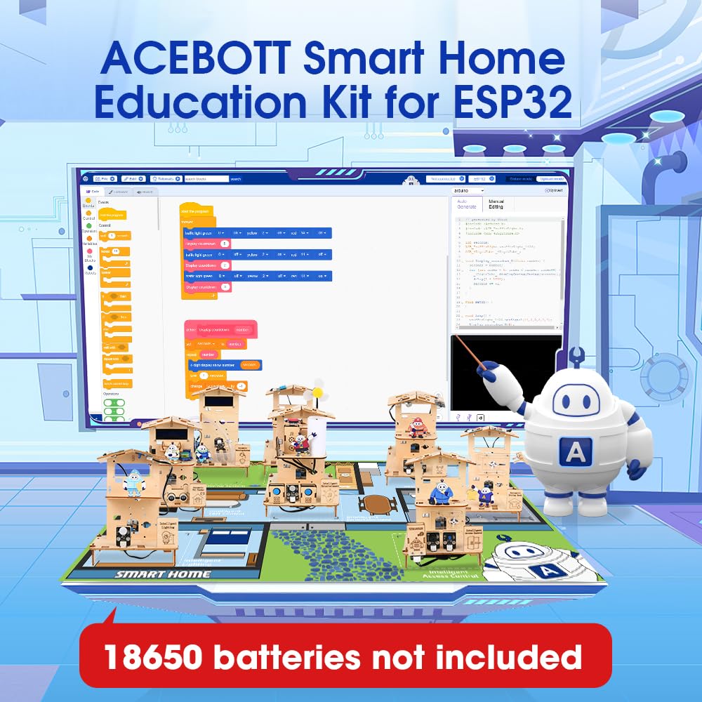 8-in-1 STEM Kit for Kids Ages 8-12 12-16, ESP32 Smart Home Science Projects School Crafts Educational Engineering Building Toys DIY Model Birthday Children's Day Gifts for Boys Girls Teen