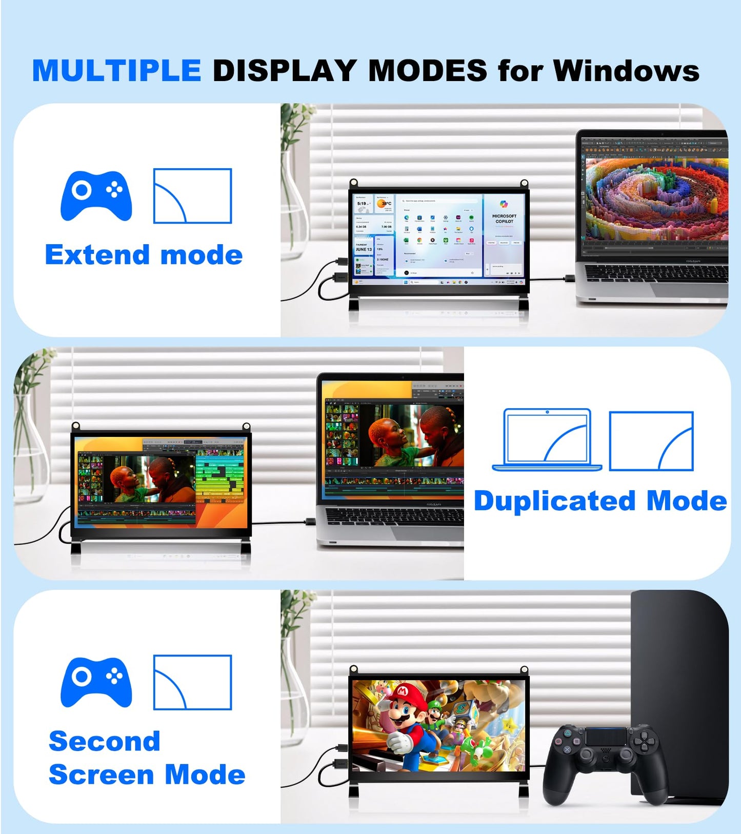 Forzola 7 Inch Touchscreen Monitor Compatible with Raspberry Pi, 1024x600 IPS Portable HDMI Touch Screen Display Compatible with Raspberry Pi 5/4B/3B+/3B/B+ Jetson Nano Win11/10/8/7
