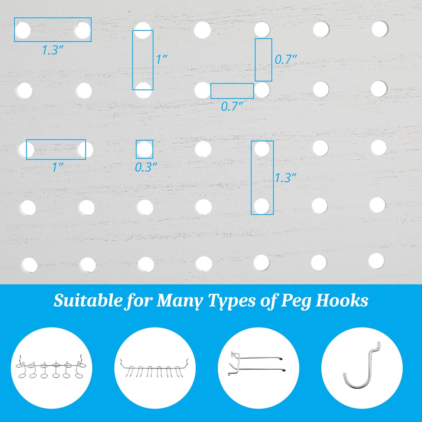 Bonnlo 4 Panel Pegboard Freestanding, 5 FT Portable Display Board Organizer for Craft Show Jewelry, Wooden Folding Privacy Screen Room Divider (with Base, White)