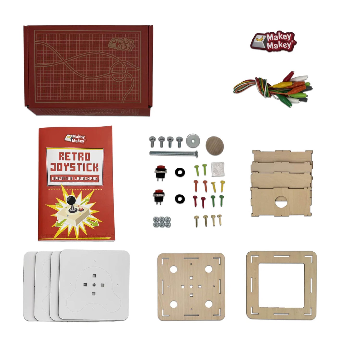 Makey Makey Retro Joystick Invention Launchpad Starter Bundle - Activity kit for STEM Engineering and Coding - Build, Customize, and Play Your Own Arcade Games
