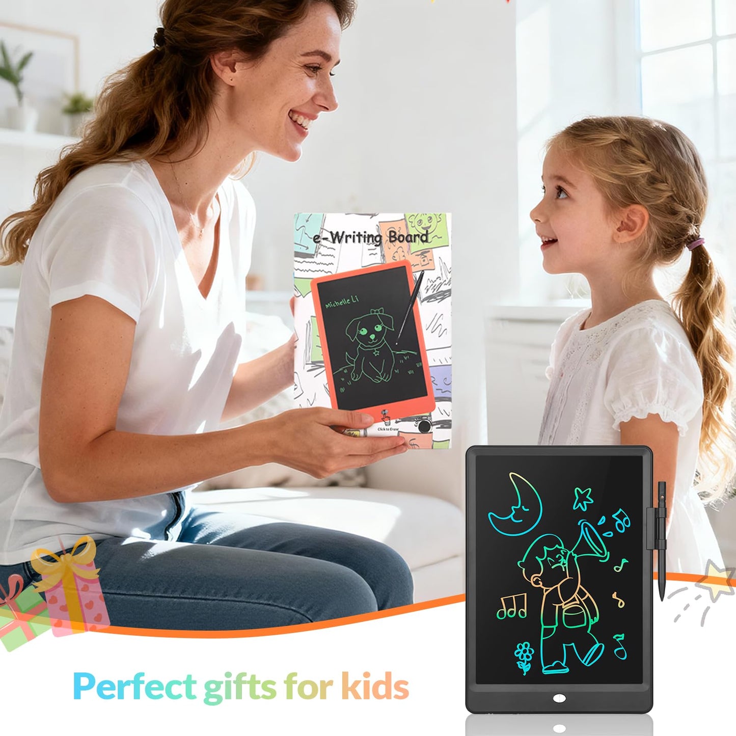 Mafiti LCD Writing Tablet 8.5 Inch Electronic Writing Drawing Pads Portable Doodle Board Gifts for Kids Travel Toys for Toddler Birthday Christmas Gift for Boys Girls Age 3 4 5 6 7 8 Cyan