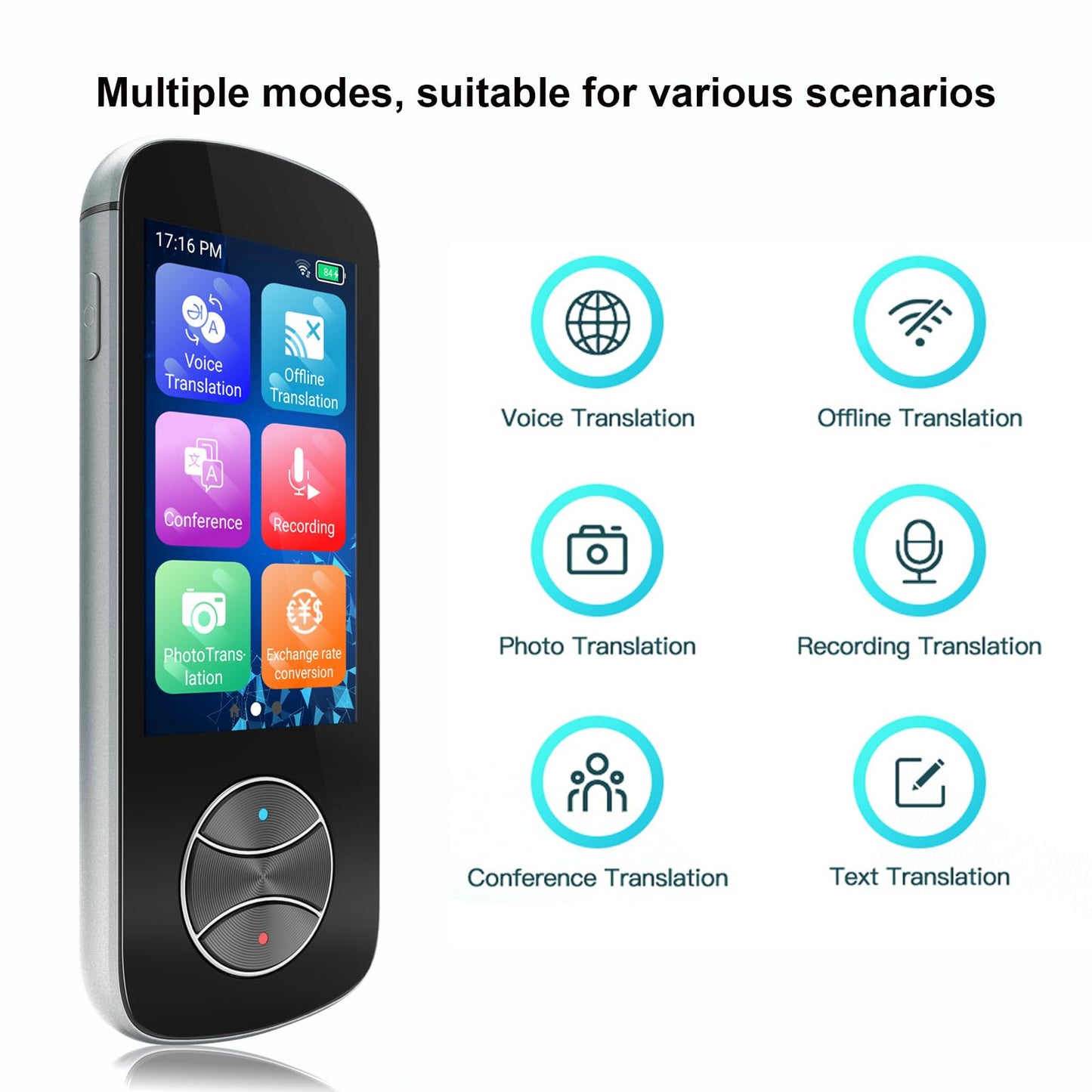 Language Translator Device, Two-Way Instant AI Voice Translator Support 137+ Language Online Translation, Translator Device with Voice/Text/Offline/Photo Translation for Business Learning Travel