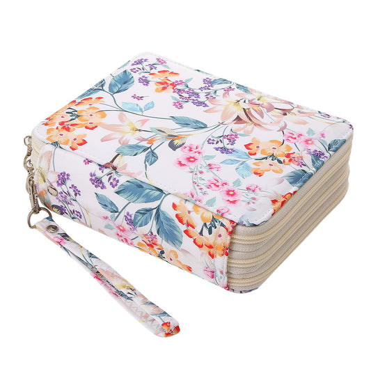 Lbxgap Portable Colored Printing Pattern Pencil Case Holds 72 pcs Pencils Bag Organizer with Handy Wrap Portable- Multilayer Holder for Watercolor Pens or Markers, Pencil Case Organizer for Artist