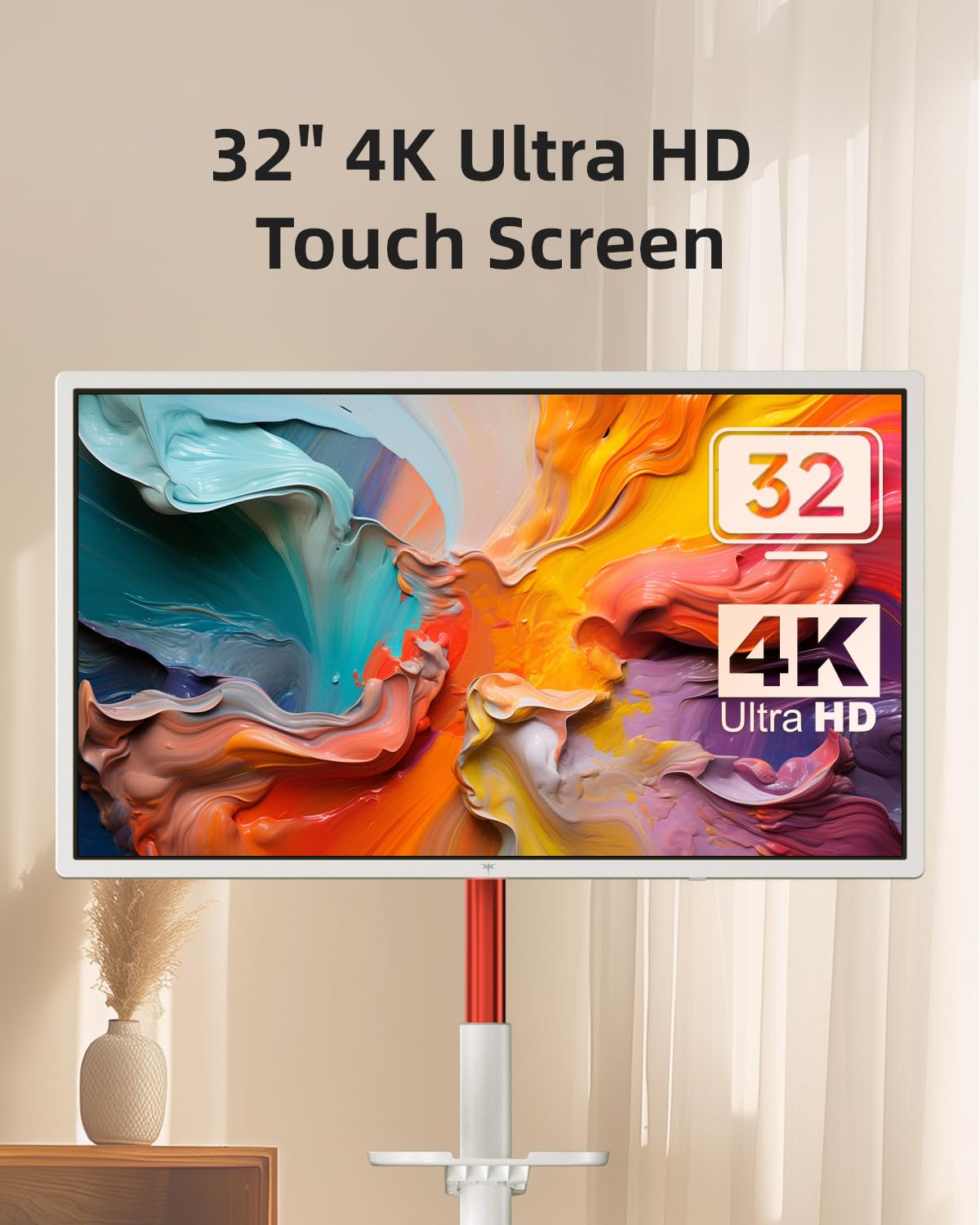 KTC MEGAPAD 32" 4K UHD Smart Portable TV, Google EDLA Certified, Touch Screen Portable Monitor, 8G RAM+128G Storage, 9500mAh Battery, Dual 6W Speakers, Full Swivel Rotation, Remote Control, A32Q7 Pro