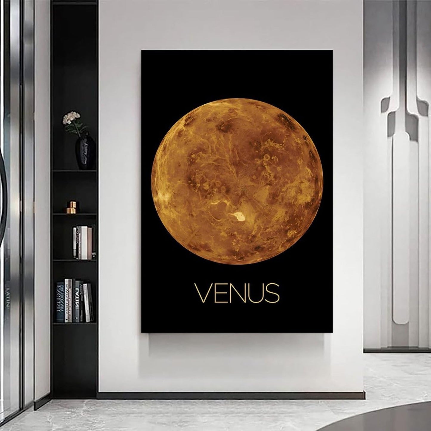 Solar System Planets Canvas Wall Art - Venus Planet Space Poster for Kids Room Bedroom Classroom, STEM Educational Astronomy Decor, Science Gift for Boys Girls, 12x18 Inch Framed