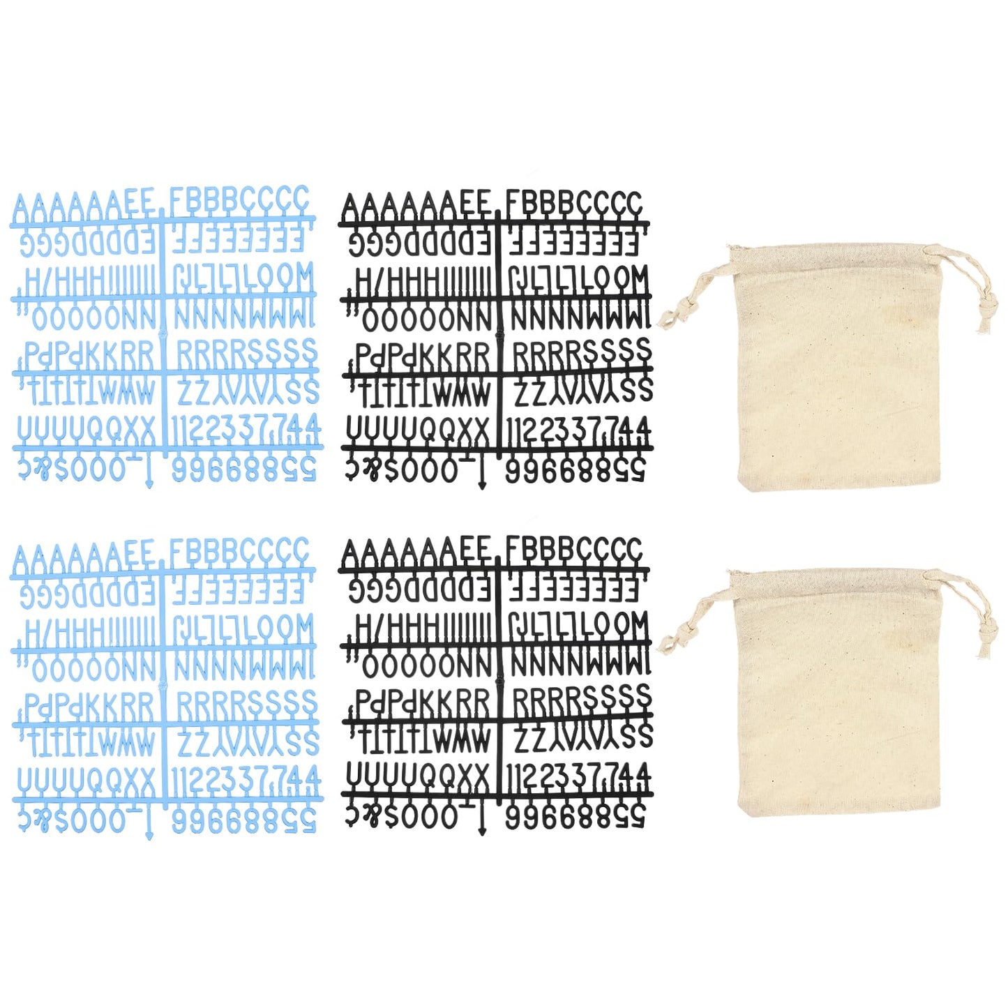 PATIKIL 588 Piece Plastic Letters Set for Felt Letter Board, Black/Blue Alphabet Message Board Accessories Including Letter Numbers with Restraint Strap for Cafe, Wedding, Birthday