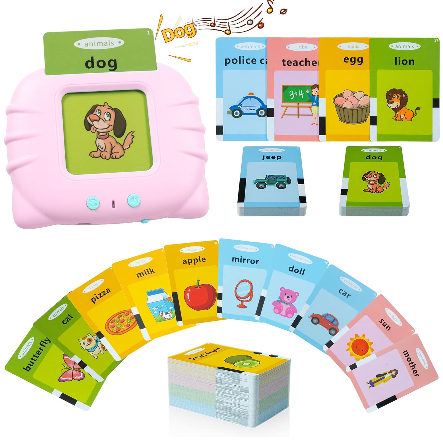 QuTZ Toddler Toys for 2 3 4 5 Year Old Boys and Girls, Speech Therapy/Autism Sensory Toys for Autistic Children, Learning Montessori Toy, 224 Sight Words Talking Flash Cards