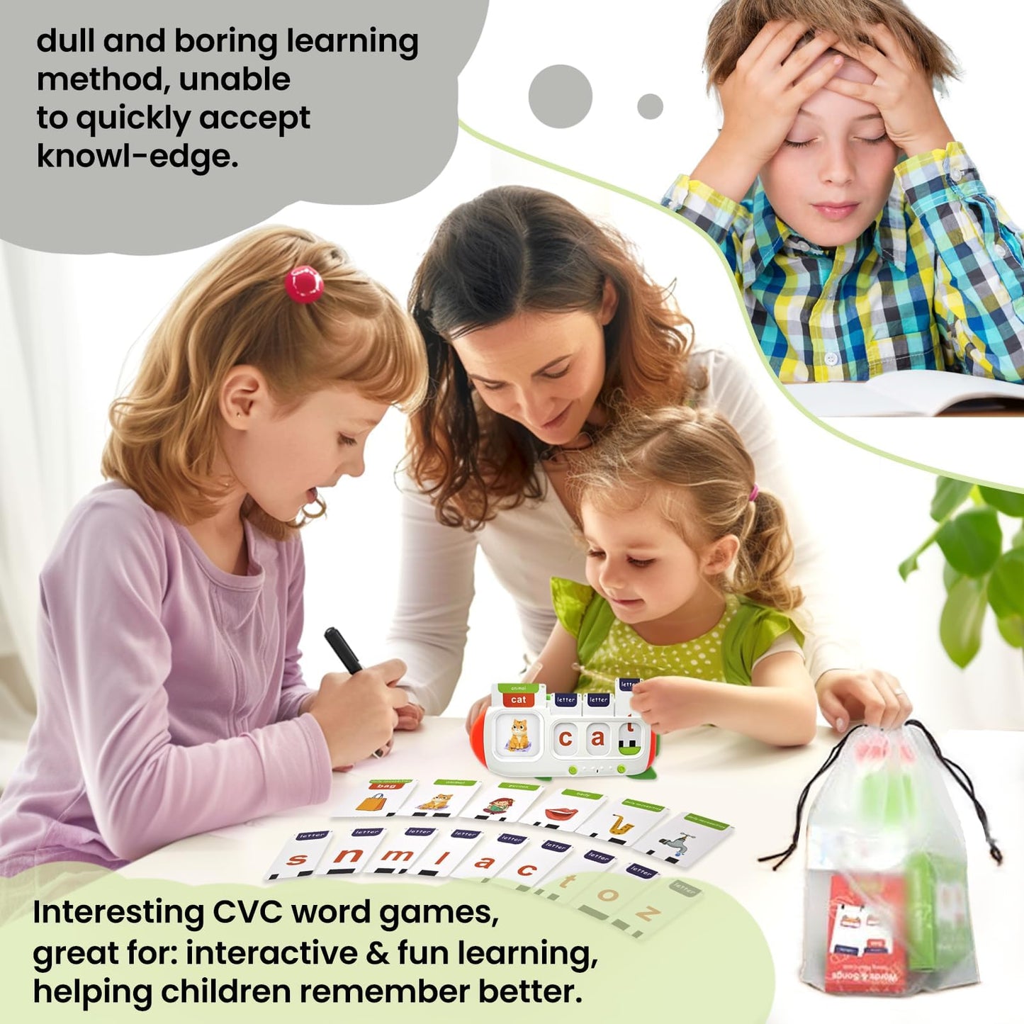 HUBFIVY Talking Flash Cards for Toddlers 2-8,Montessori Toys for Autism,107 Sight Words,Alphabet CVC Learning Toy,Speak and Spell Phonics Games for Kindergarten,Educational Birthday Gift for Kids