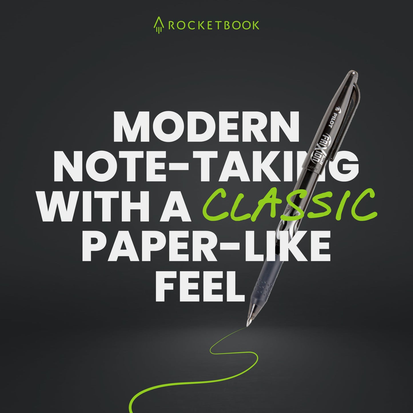 Rocketbook Core Reusable Smart Notebook, Lined Pages For School, Work and Creative Projects, Letter Size 8.5x11, Black - Premium