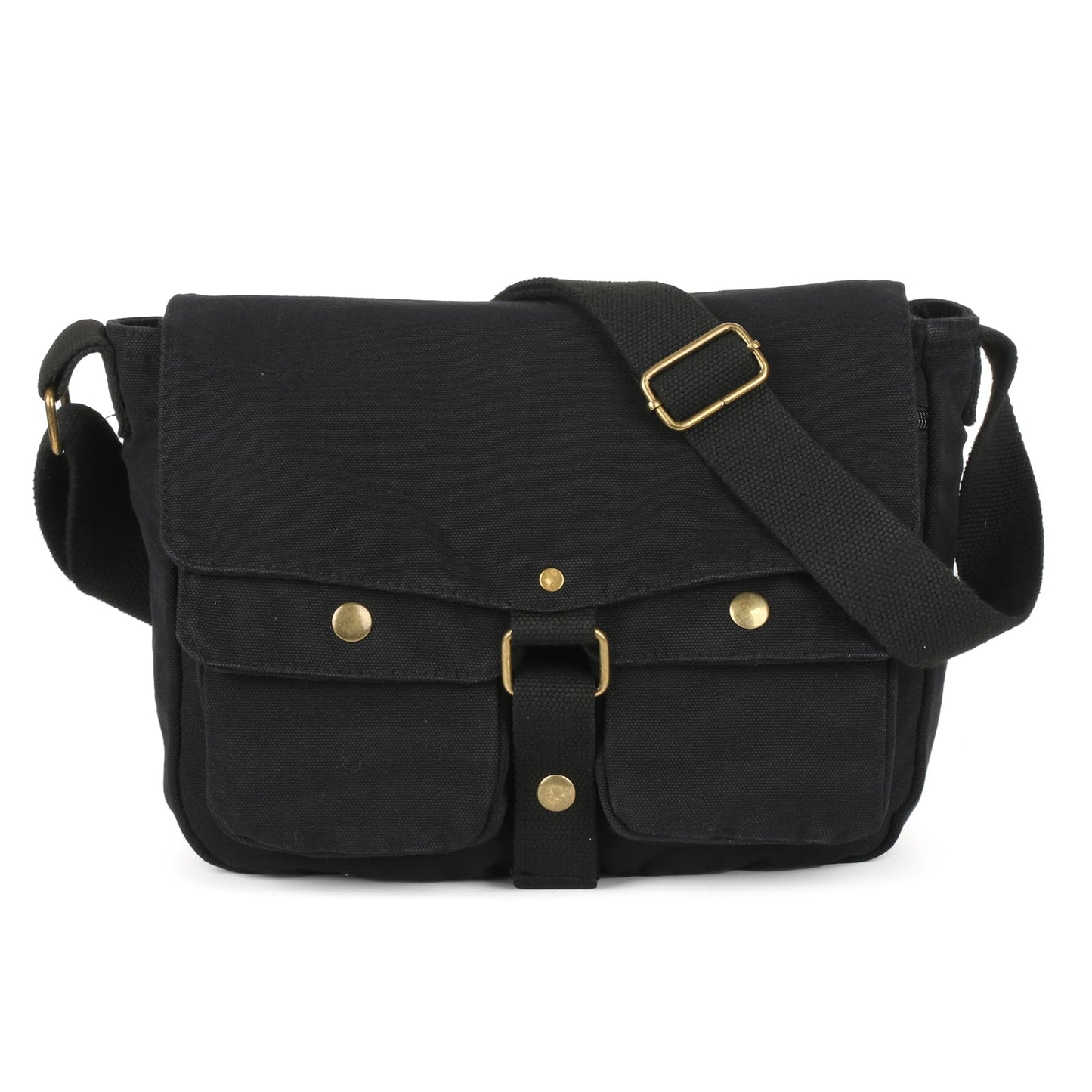 Valleycomfy Vintage Canvas Messenger Bag for Men Crossbody Shoulder Bag Satchel Handbags Black