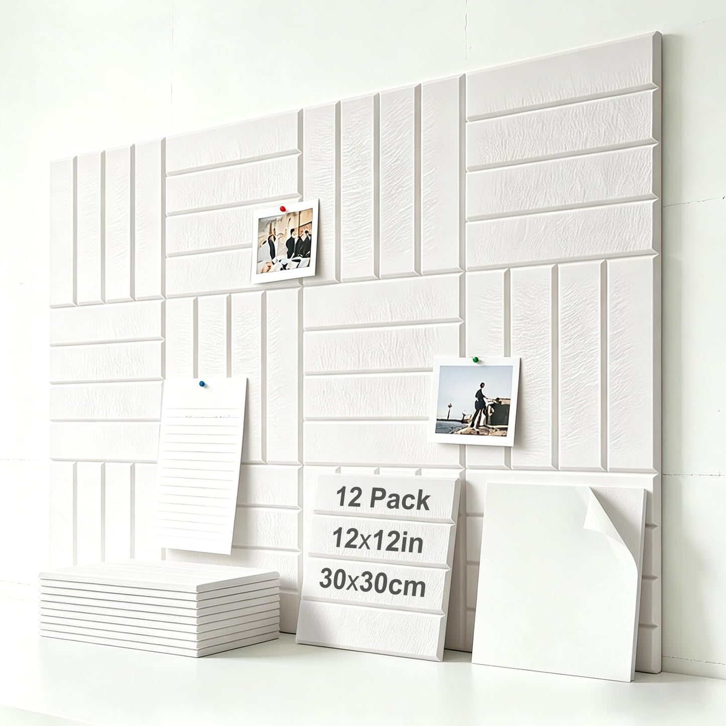 Acrridi Large Felt Bulletin Board with Self-Adhesive, 48" x 36" Cork Board Alternative, 12 Pack with 36 Pushpins for Wall Home Office Decor, Camel