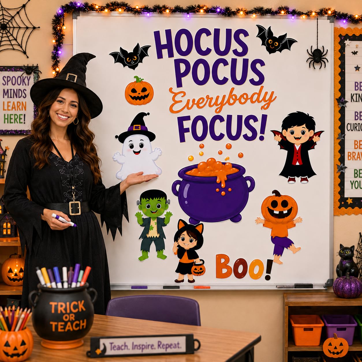 Hello Hallway Classroom Door Decorations for Teachers Seasonal Holiday 4-Pack Value | Peel & Stick Reusable Door & Whiteboard Decor | Preschool Pre-K Kindergarten | Teacher Supplies