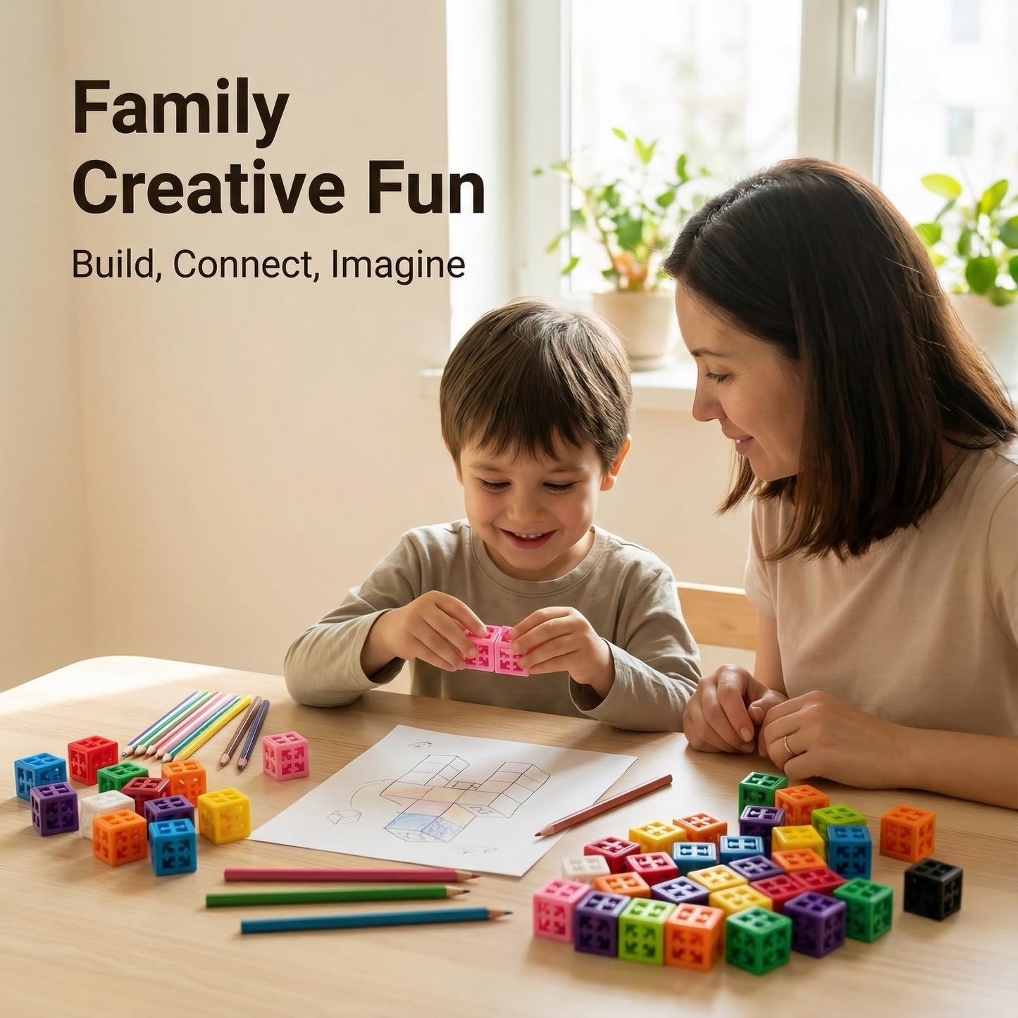COOTEYU Toy Construction blocksCounting Learning Color Classification Toy, Math Education for Preschool Children, Montessori Toys Suitable for 1-3 Year Old Boys and Girls