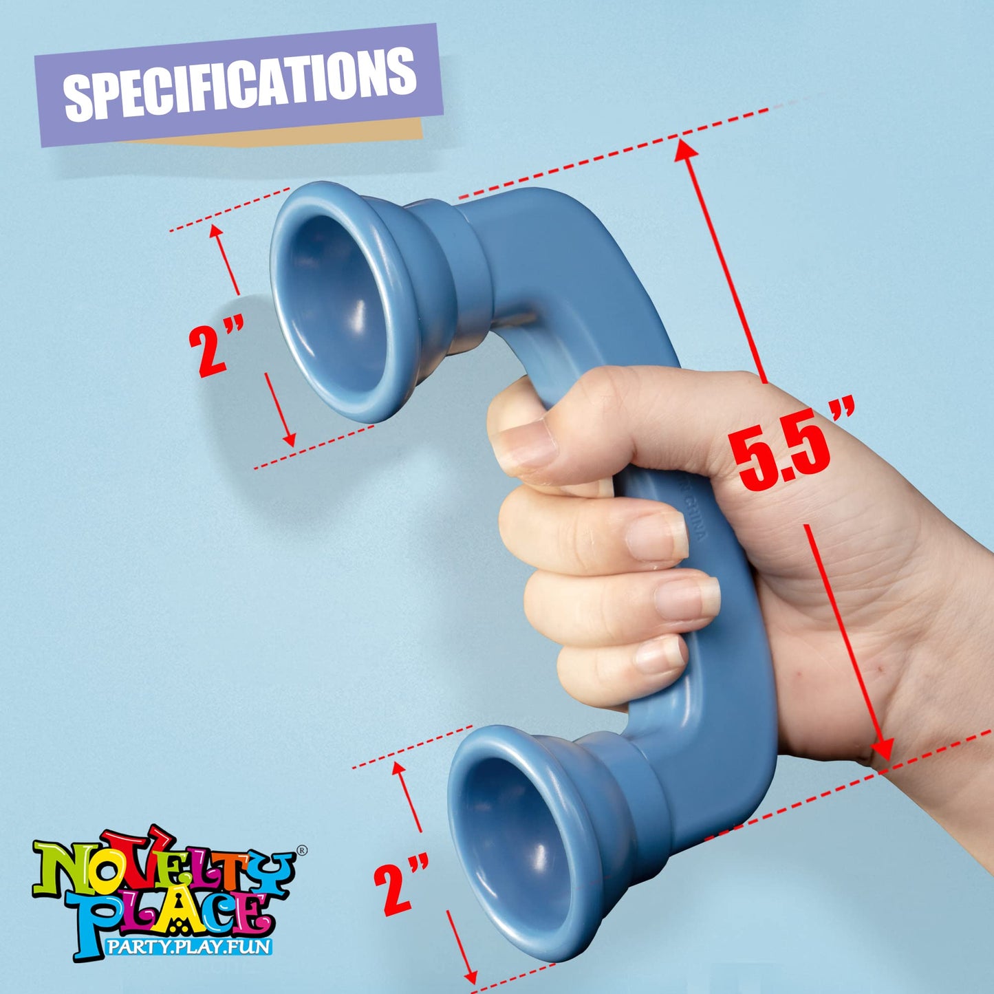 Novelty Place 2 Pack Whisper Phones Speech Therapy Toys for Reading & Auditory Feedback - Improve Fluency, Comprehension & Pronunciation- Hear Myself Sound Phone (Blue and Red)