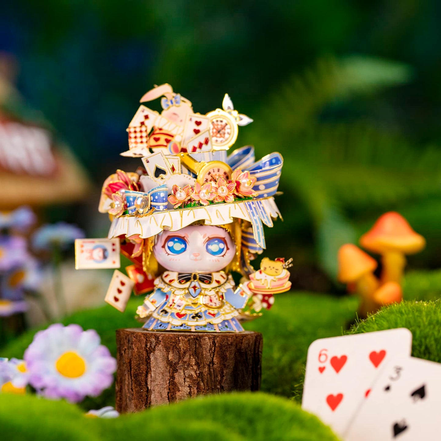 MU 3D Metal Puzzle for Adult Alice Figure Cartoon Cat, Animation Elf Palace Model Kits Miniature Building, Love Festival Birthday Gift Home Decor