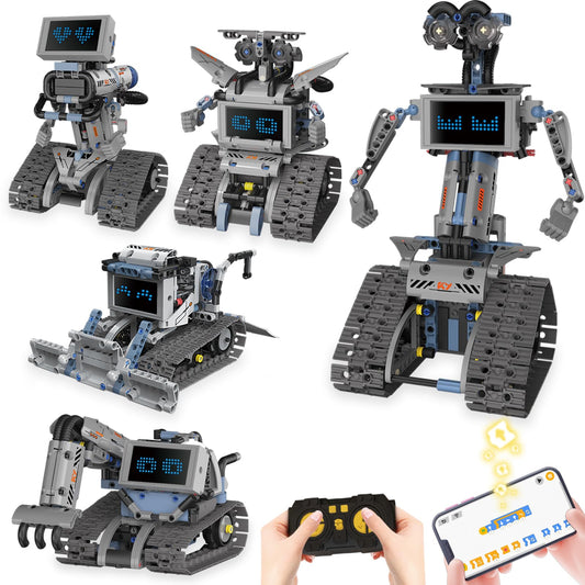 Ansnibe Robot Building Kit with APP/Remote Control STEM Gifts for Boys Age 8-16,Technic Coding Robotic Toys for Kids Birthday, Buildable 5in1 Models with 352+ Pieces