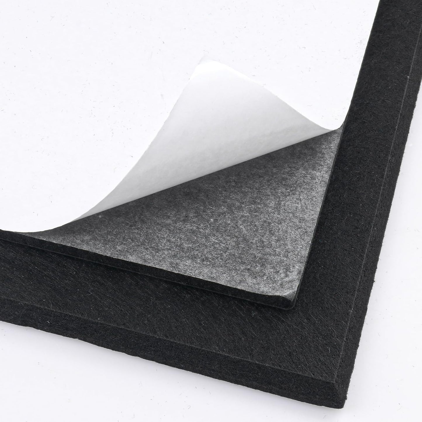 Geytetqi 12 Pack 12" x 12" Felt Boards, Black Square Felt Wall Tiles, Self-Adhesive Cork Bulletin Board for Home, Office, and Kitchen Decor(1/2 Inch Thickness)