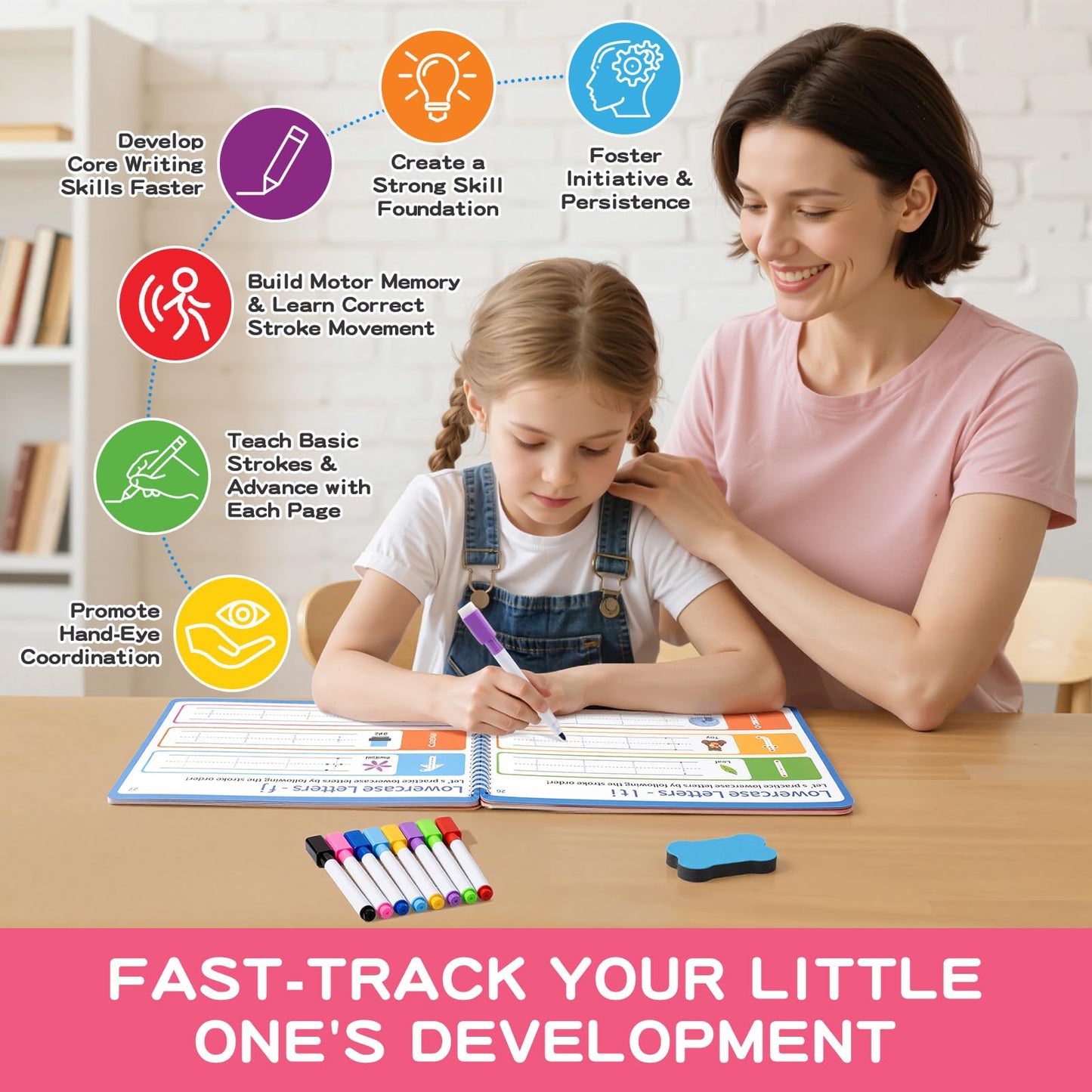 Preschool Learning Activities, Tracing Books for Kids Ages 3-5, Toddler Handwriting Practice Busy Book, ABC Alphabet Letter Number Tracing, Pre-K Kindergarten Workbook Activity Book for 3 4 5 Year Old