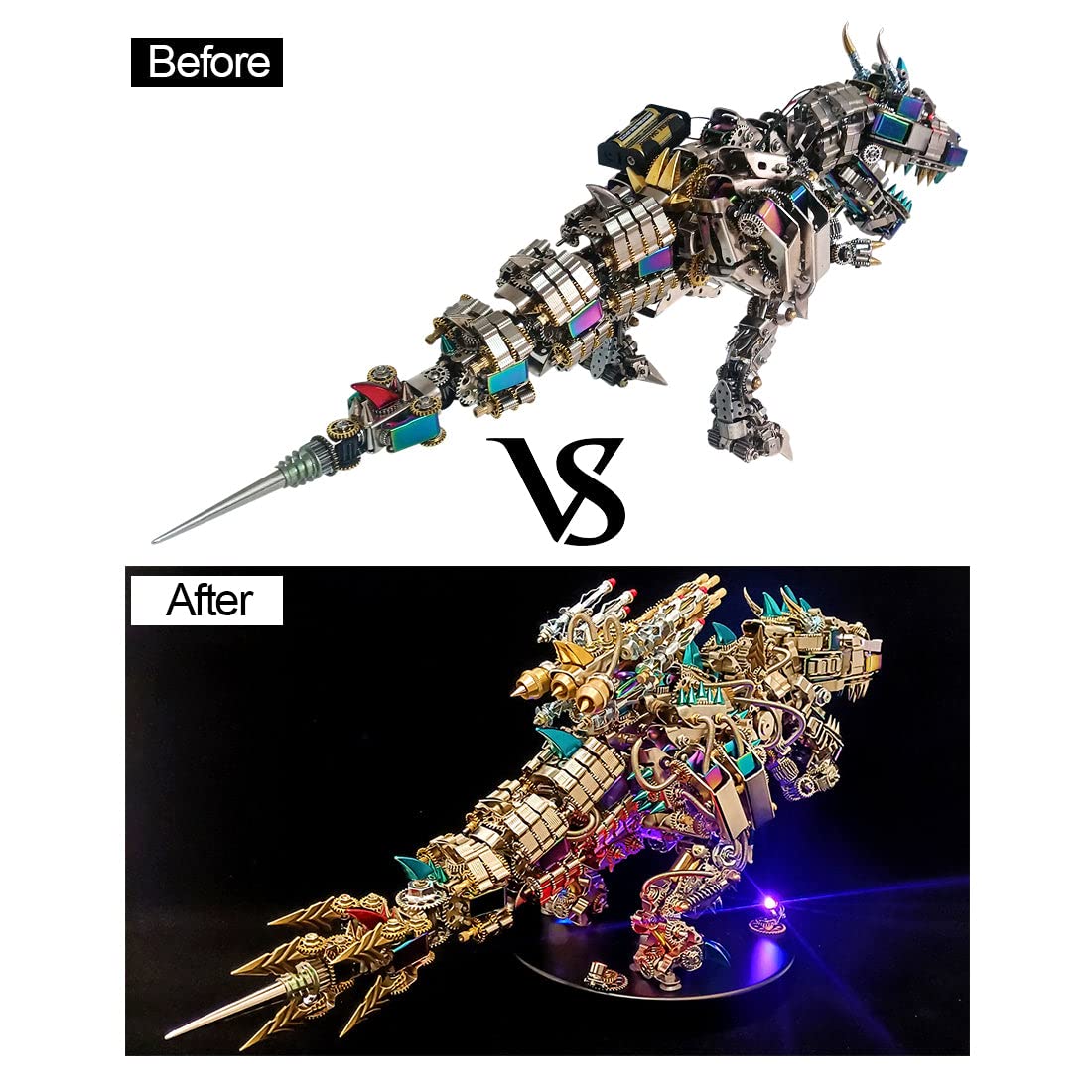 Metalkitor 3D Metal Puzzle for Adults, Tyrannosaurus Rex Model Kit Jigsaw- Steampunk DIY Ornament - Assembly Dinosaur Crafts Brain Teaser - Perfect Room Decor and Gift Choice
