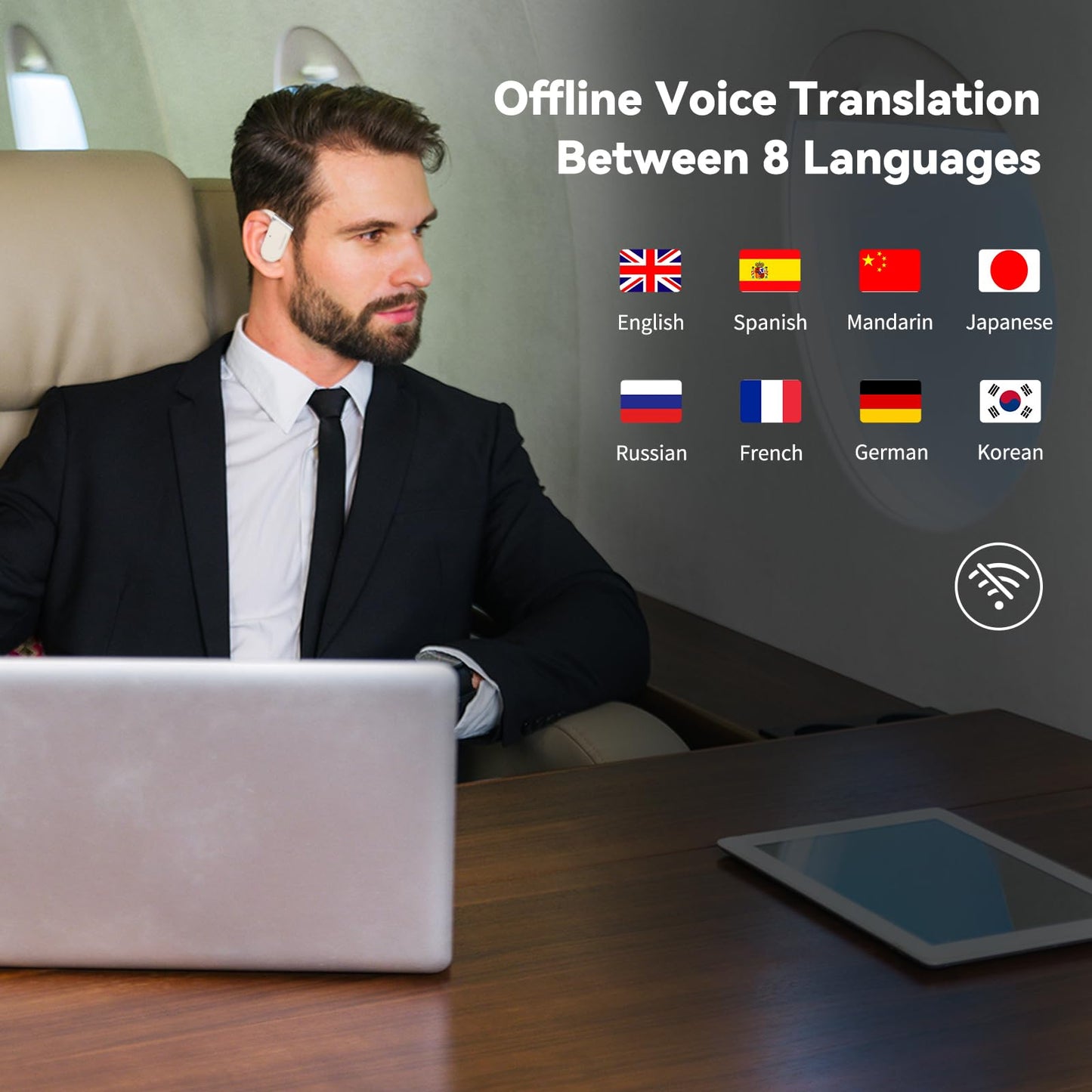 Wooask Translation Earbuds M9 Language Translator Device Open Ear Translator Headphones 98% High Accruacy Instant Translation in 1 Sec Support 144 Languages and Accents (with Offline Package)