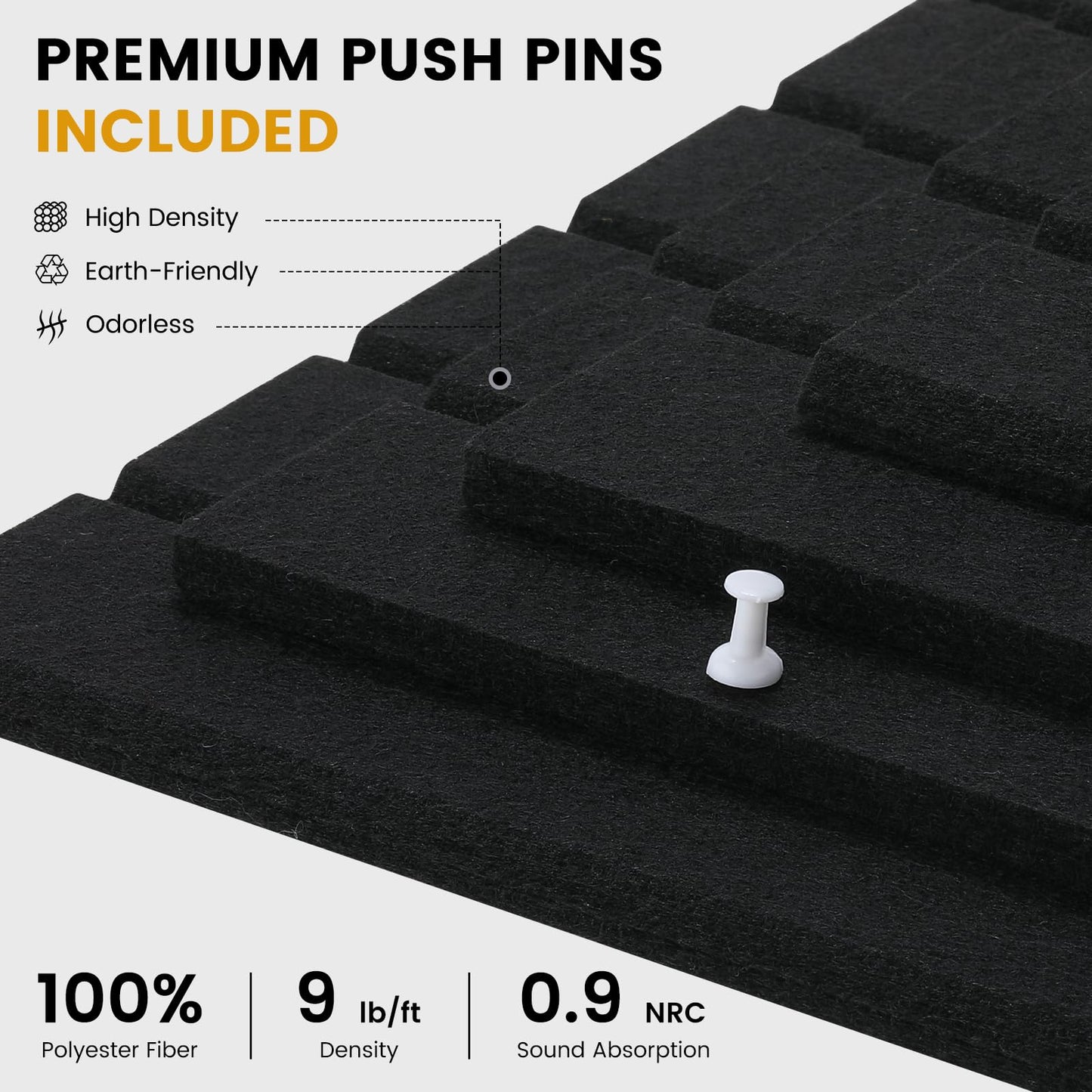 Sawnfay Arched Felt Bulletin Board(Black), 35"x24" Large Wall Decor, 6 Pcs Self-Adhesive Tiles with Push Pins, Felt Cork Board Alternative for Home Office Classroom