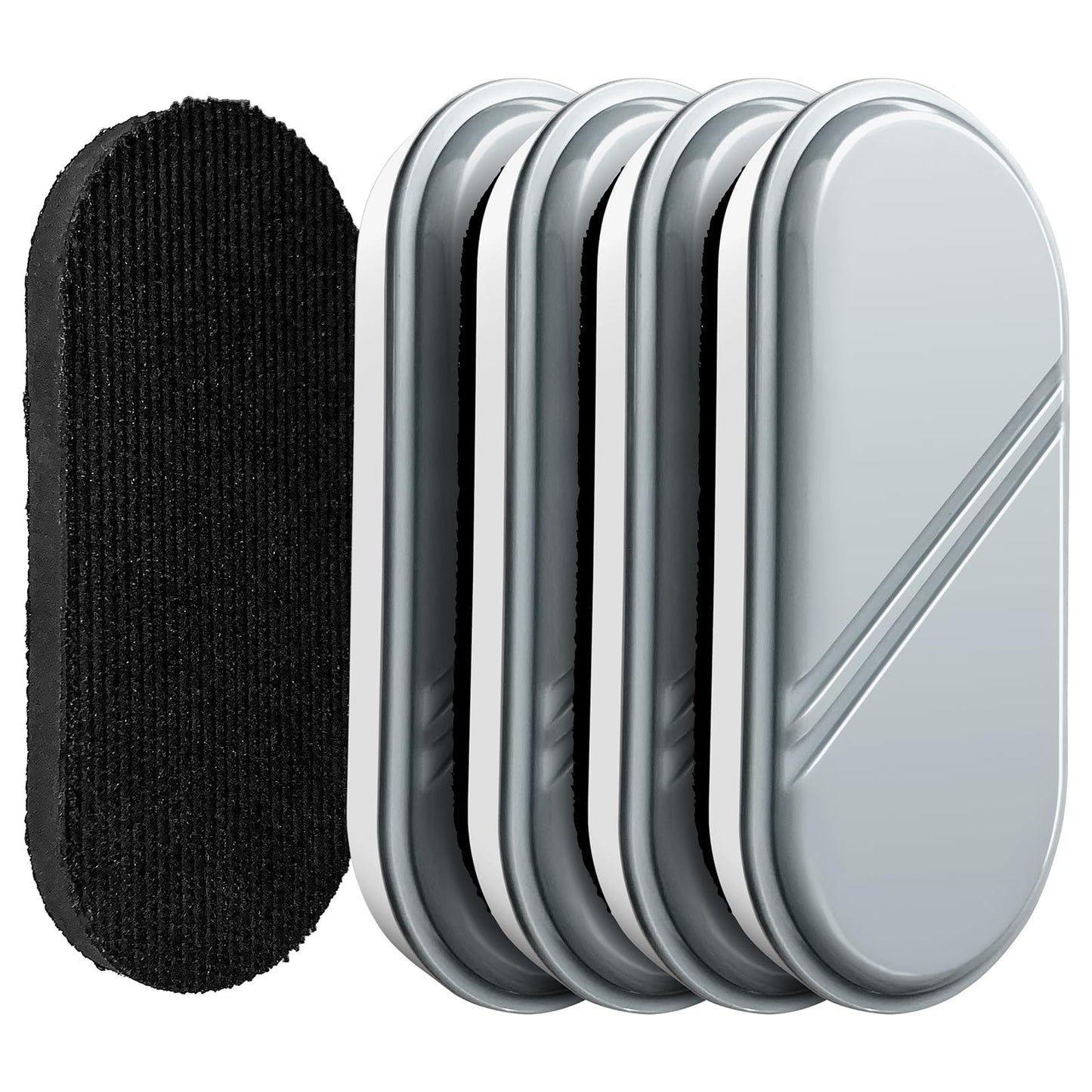 FUNISKETCH Dry Erase Eraser, Detachable Magnetic White Board Erasers - 4 Pack,Glass Board Glass Whiteboard Eraser for Office and School Supplies (Gray)