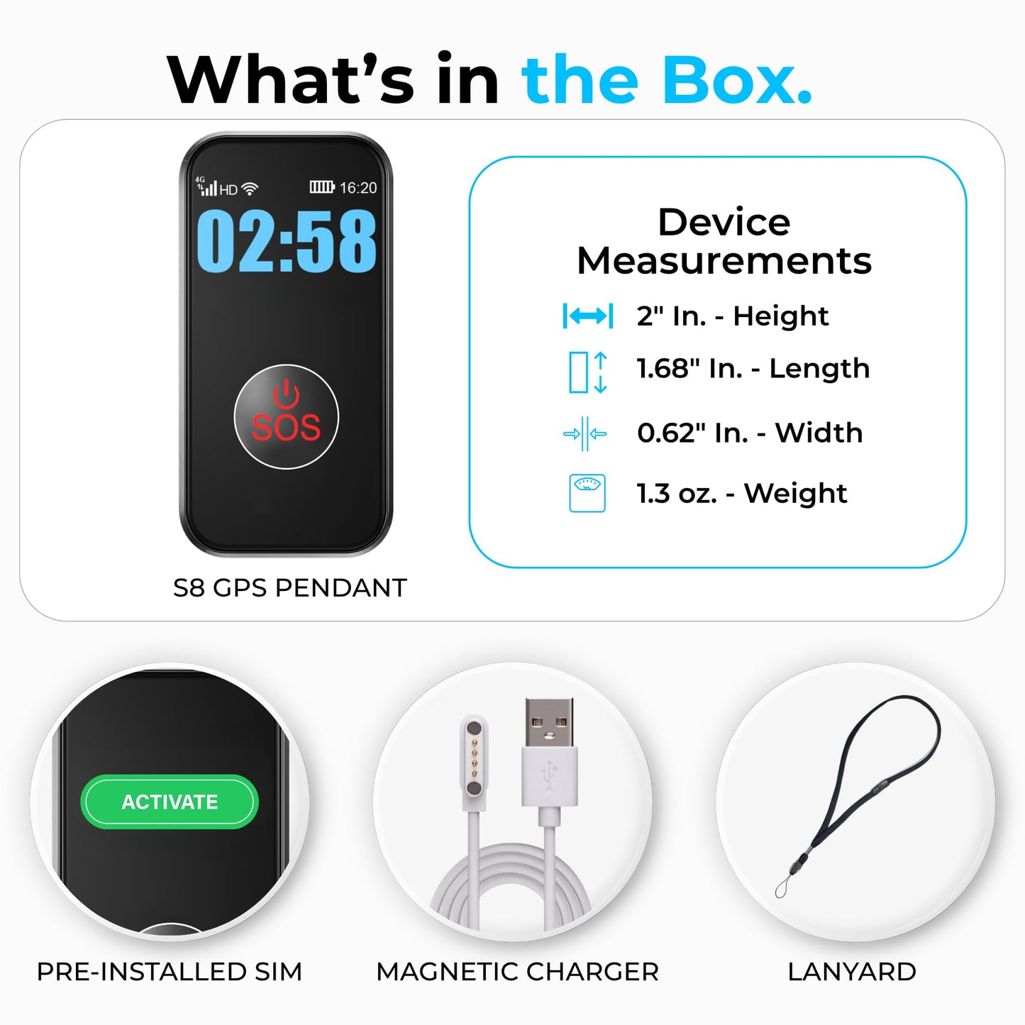 SecuLife Medical Alert Pendant for Seniors — Alerts Go Direct to Family, No Call Center | Auto Fall Detection, GPS Tracking, 2-Way Calling, No Contract, Waterproof Necklace