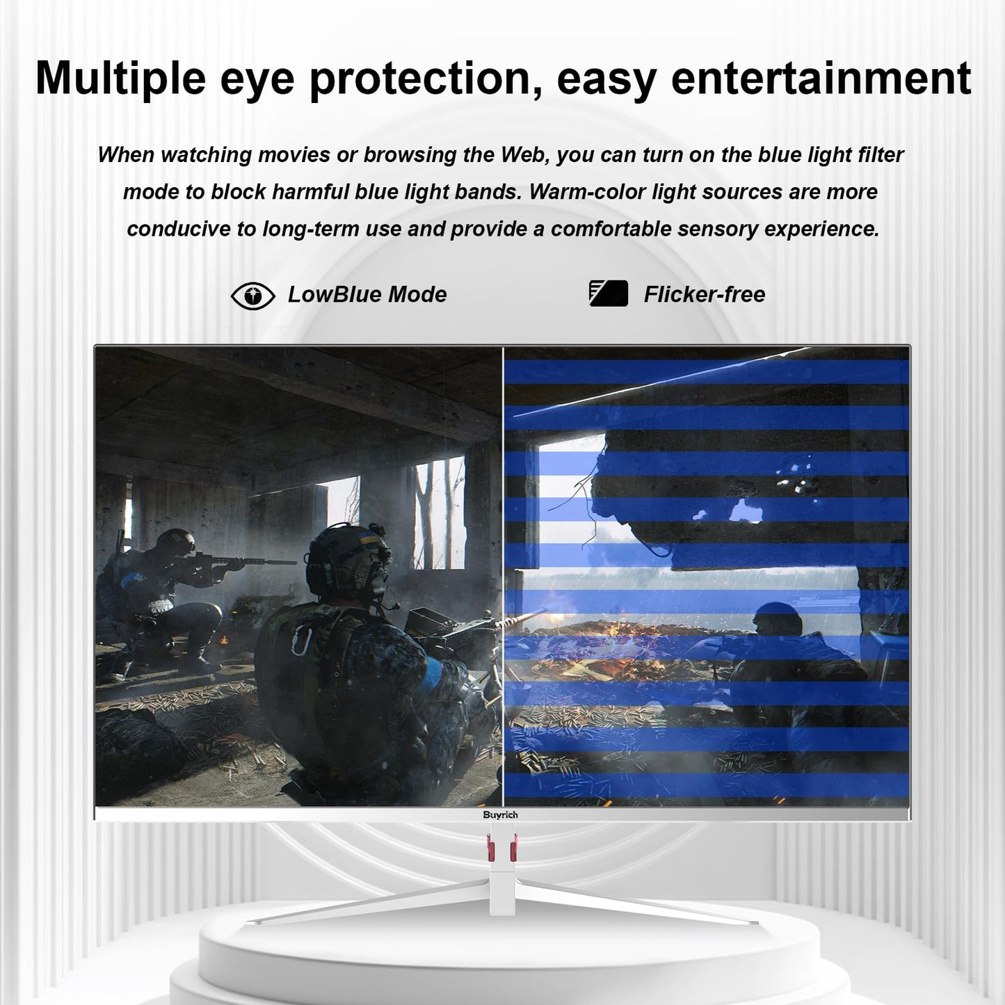 BUYRICH 27 Inch Computer Monitor 100Hz IPS FHD 1080P,Built-in Speakers, Frameless Gaming Monitor with FreeSync/G-Sync Compatible, HDR10, HDMI/DP Ports, VESA Mount, Tilt Adjustable
