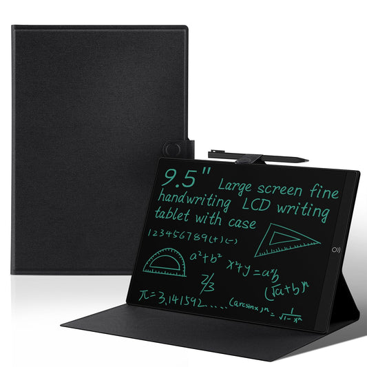 LCD Writing Tablet for Adults: 9.5 inch Full Screen Reusable Erasable with Leather Case