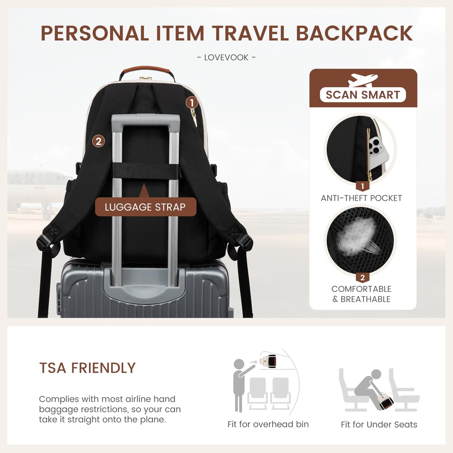 LOVEVOOK Laptop Backpack for Women with Pouch Pocket for Large Capacity Cup,15.6 Inch Laptop Computer Bag Travel Backpack Purse,Waterproof Work Business Backpack College Teacher Bags,Leopard print