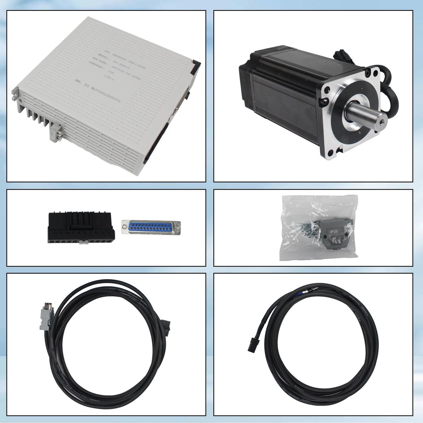 RATTMMOTOR YPMC-600W 220V Servo Motor Kit with Servo Motor Driver, CNC Controller Kit for CNC Engraver Milling Machine/Robot (Without Brake)