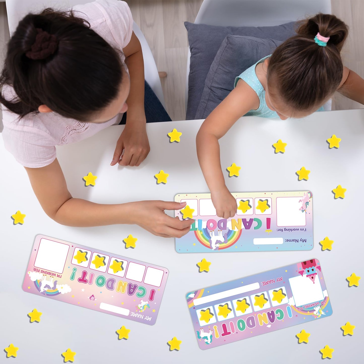 3 Sets Magnetic Rewards Chart for Kids Token Board Unicorn Castle Behavior Chart at Home Positive Star and Customization Goal Box Incentives for Teacher Essentials Elementary Classroom